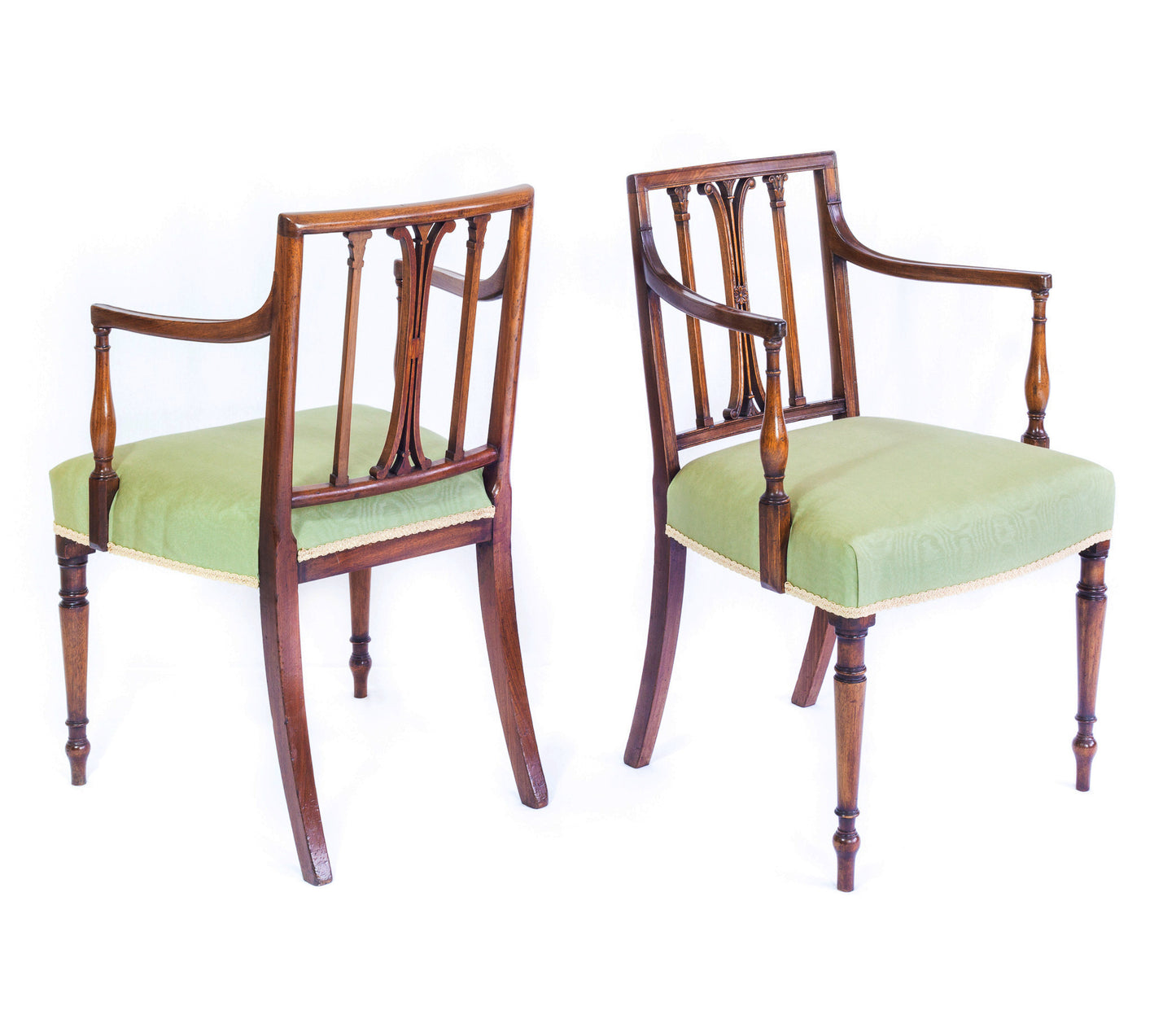 Fine Pair of George III Mahogany Armchairs