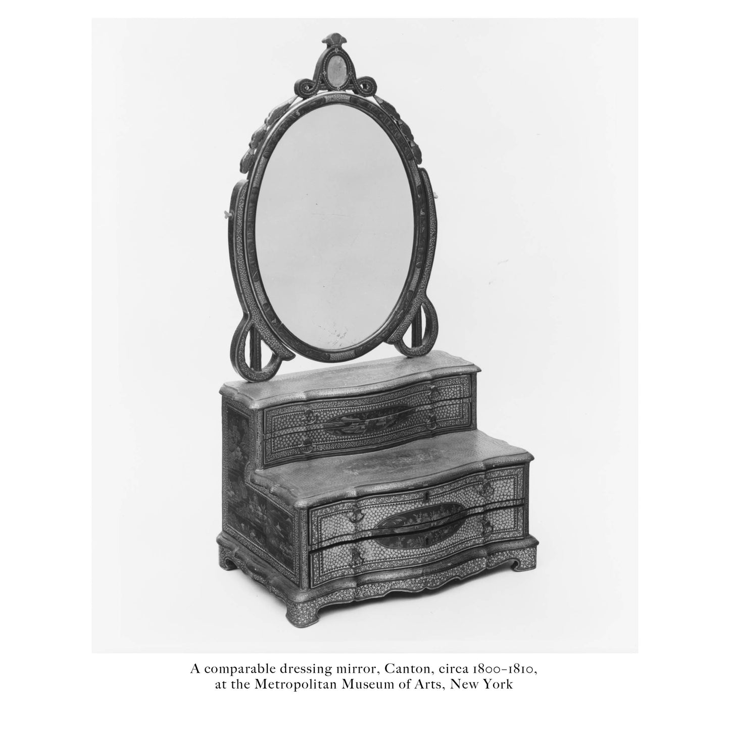 19th Century Chinese Export Lacquer Mirror