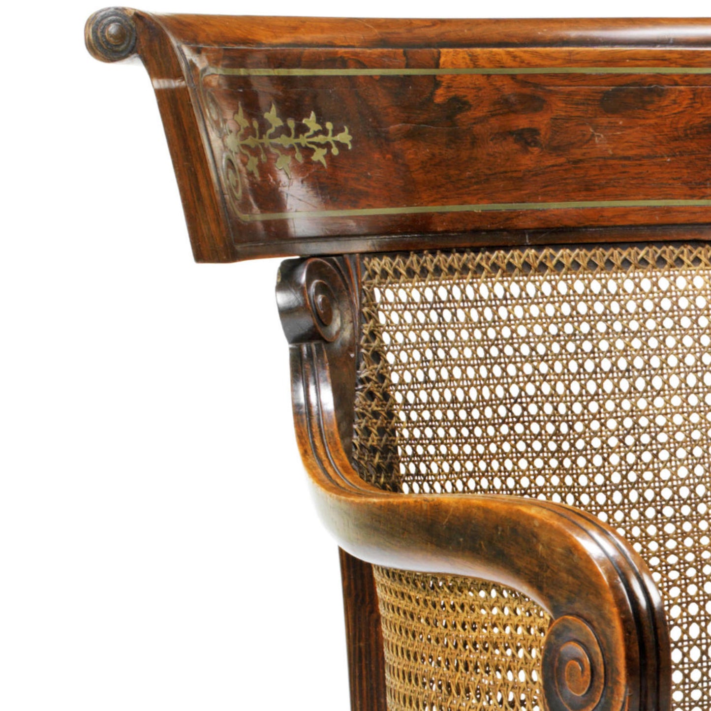Fine Regency Simulated Rosewood Bergere Armchair