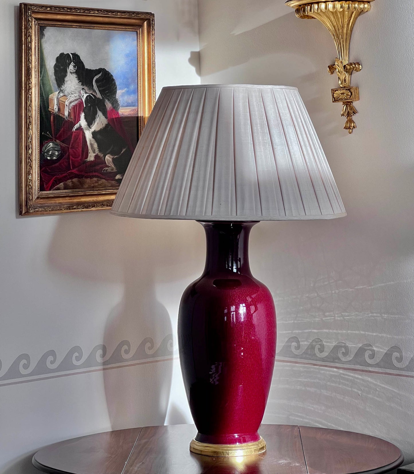 Massive Chinese Flambe Vase Table Lamp