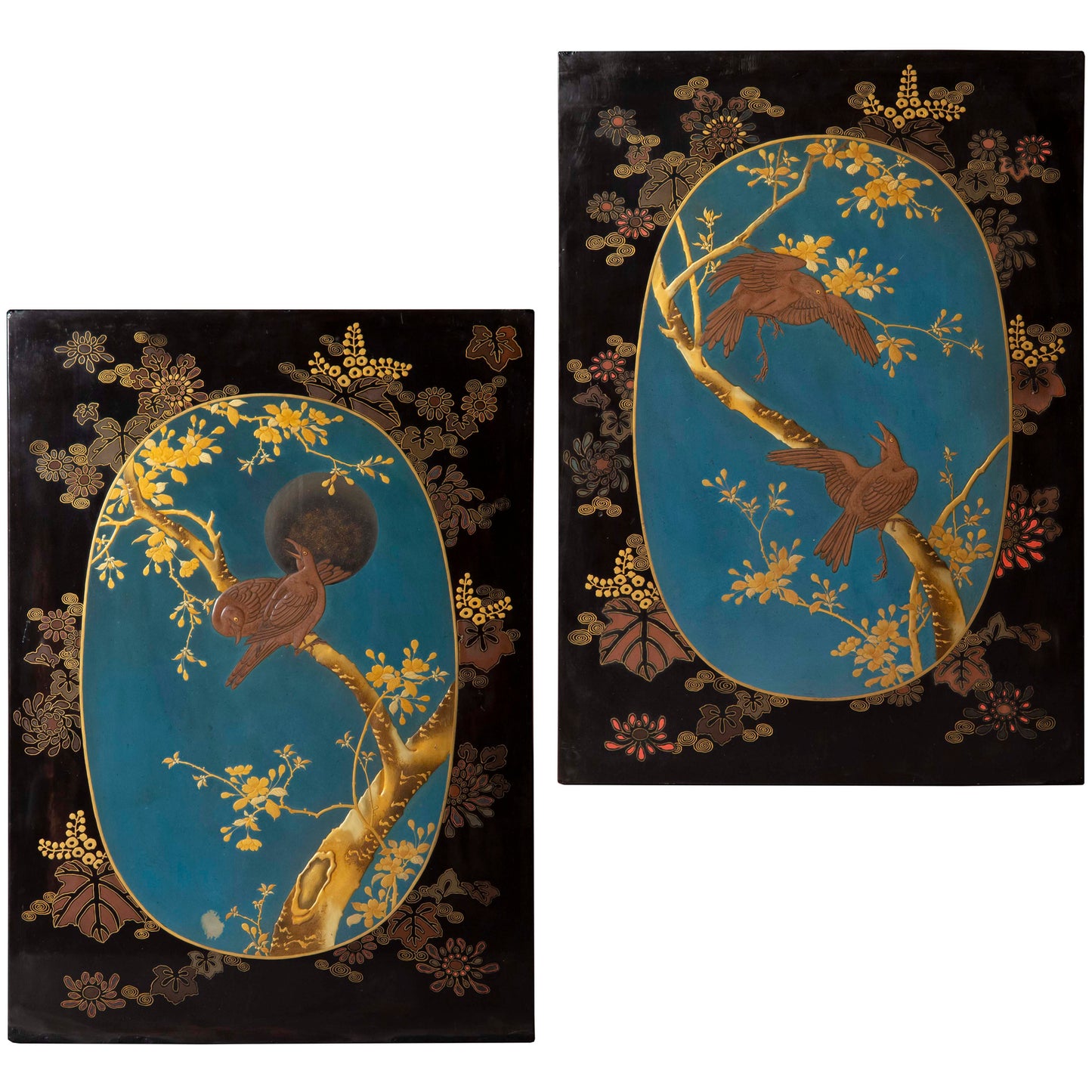 Pair of Chinoiserie Lacquer Panels
