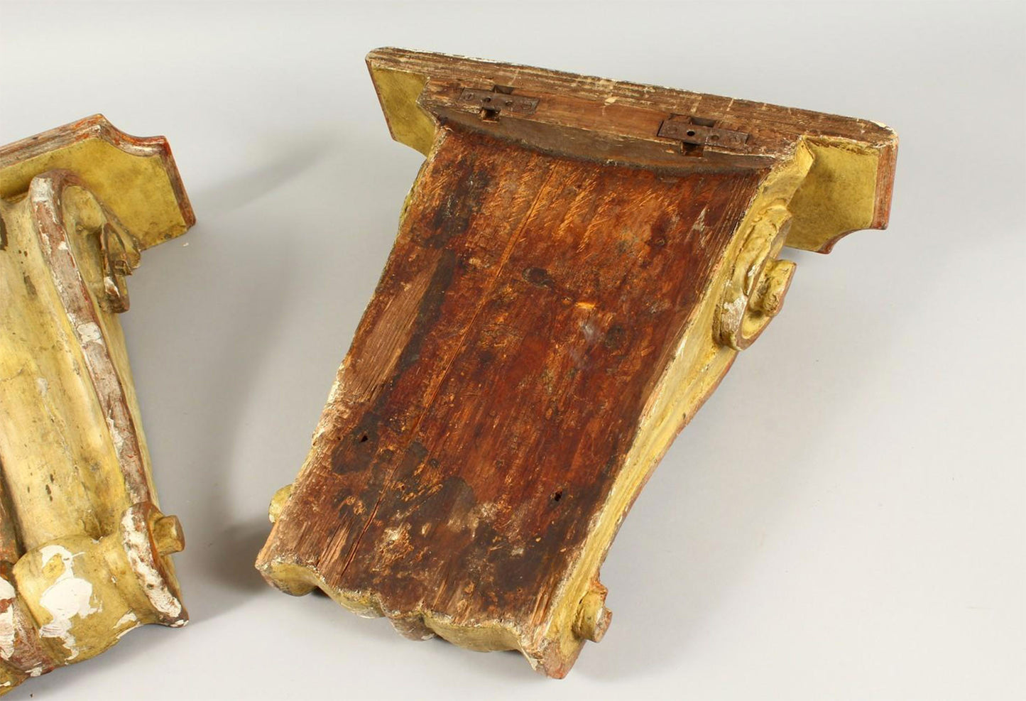Pair of Large Italian Painted Wall Brackets