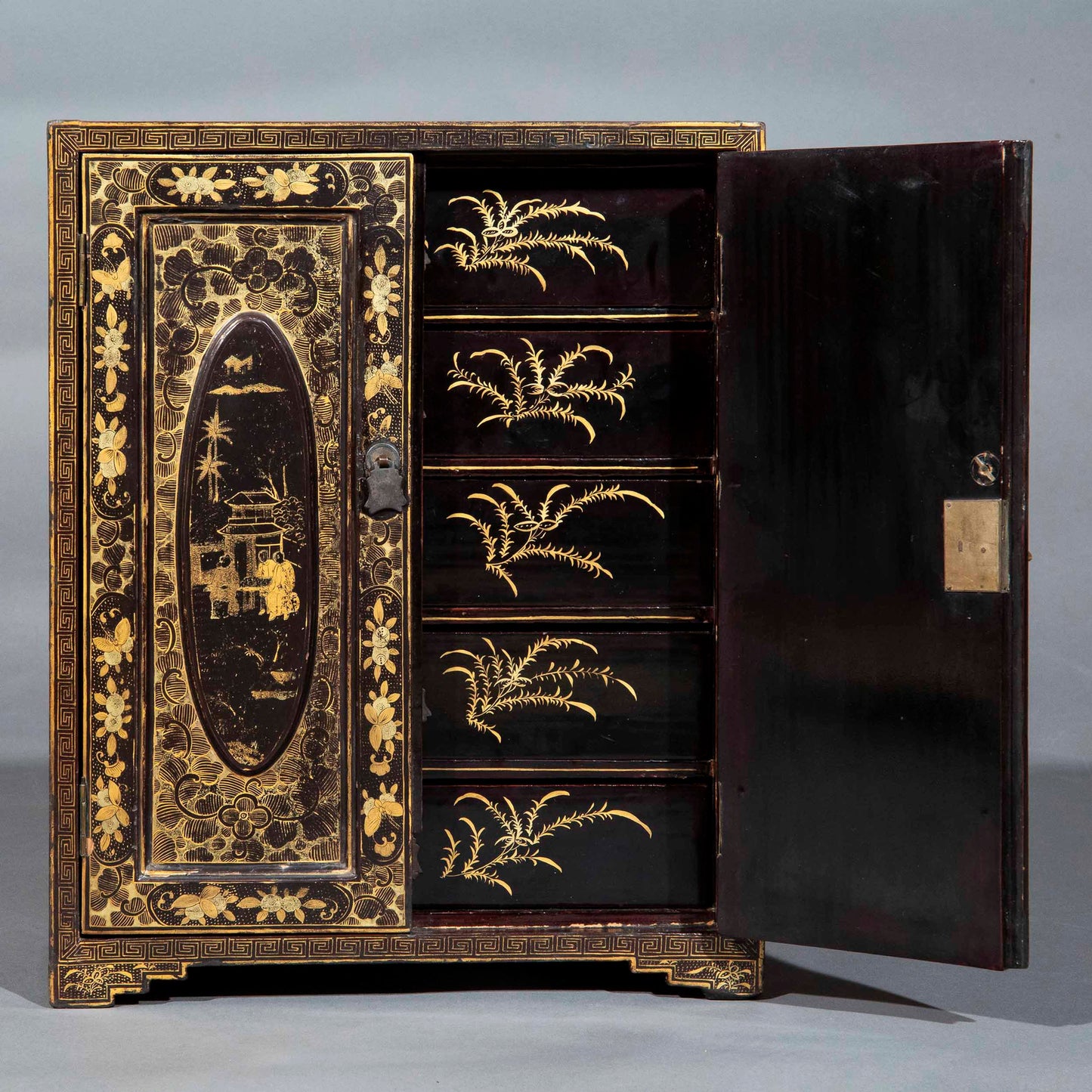 19th Century Chinese Lacquer Table Cabinet