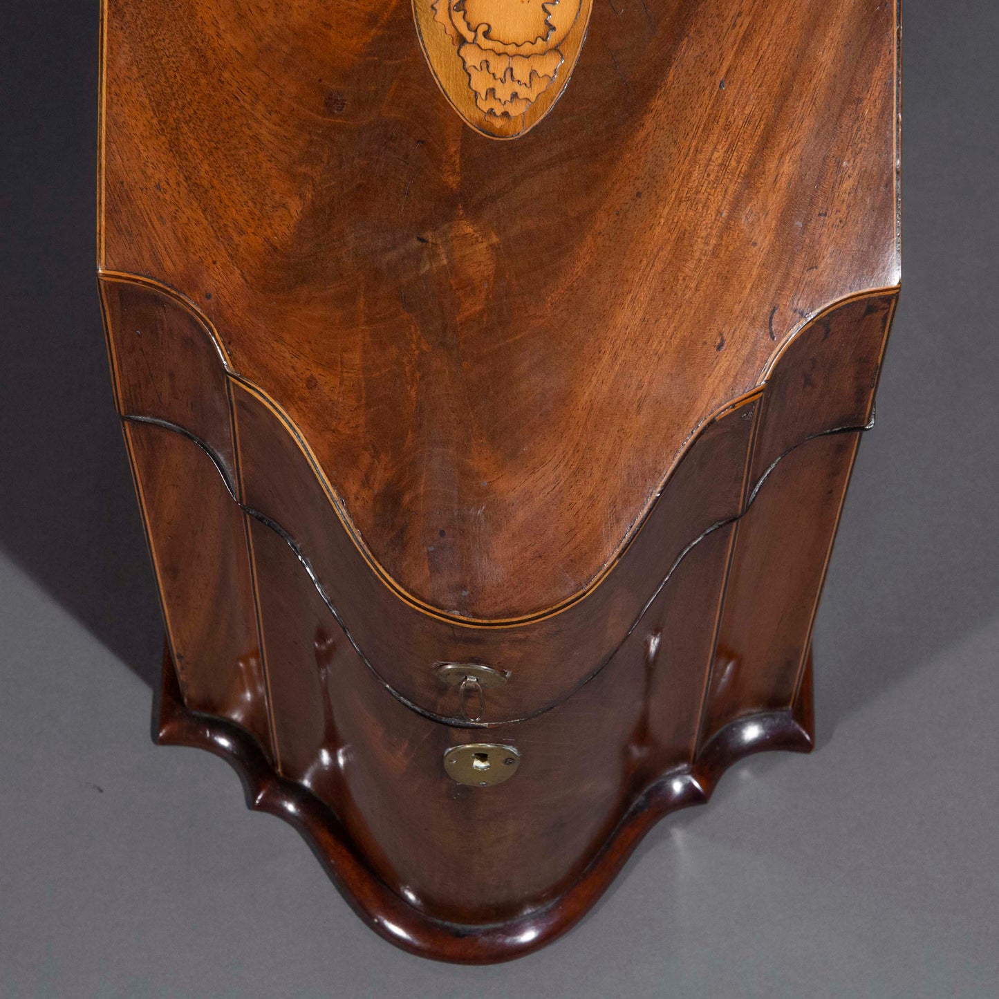 Georgian Serpentine Cutlery Box or Stationery Box