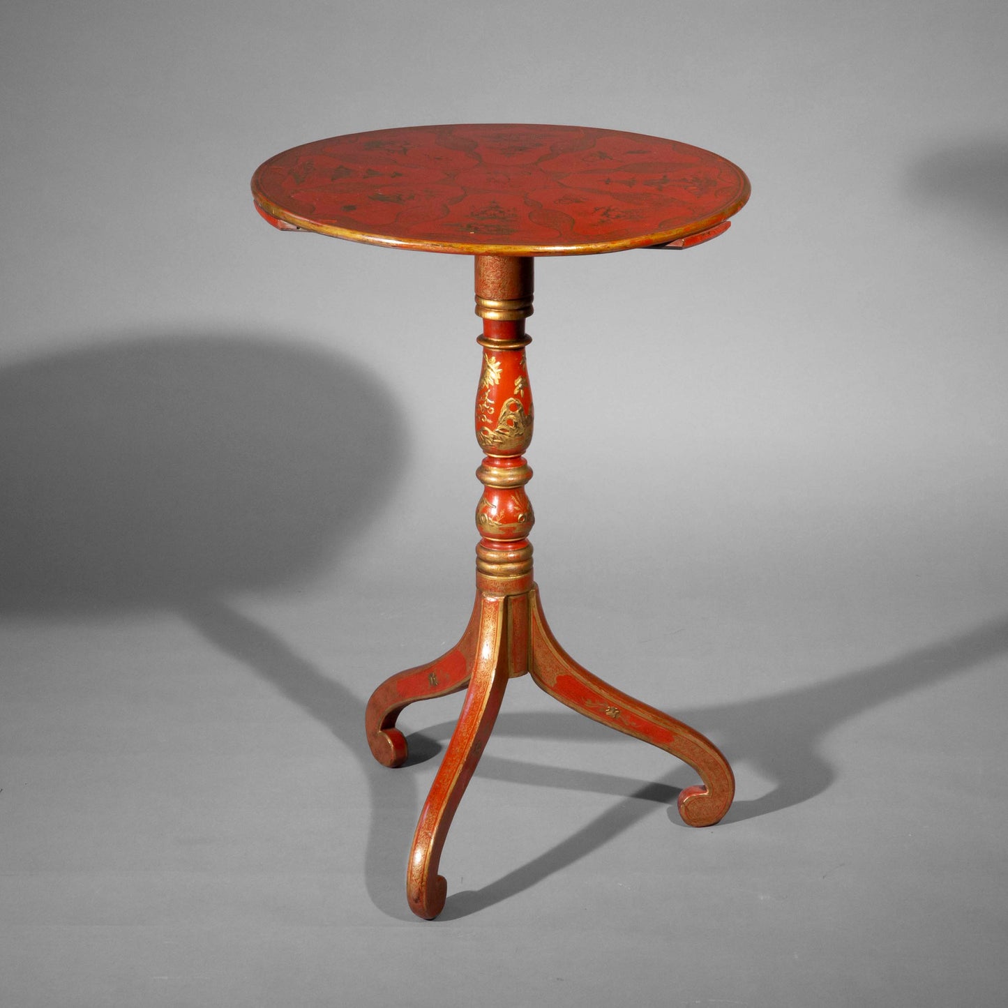 Red Lacquer Chinoiserie Table