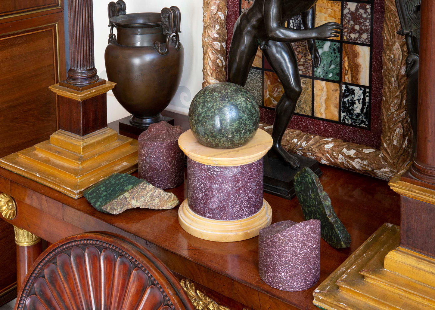 Large Grand Tour Red Porphyry Column