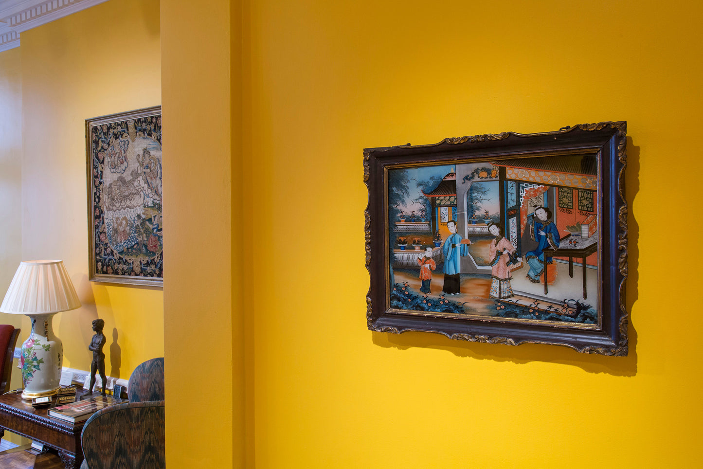 19th Century Chinese Export Reverse Glass Painting