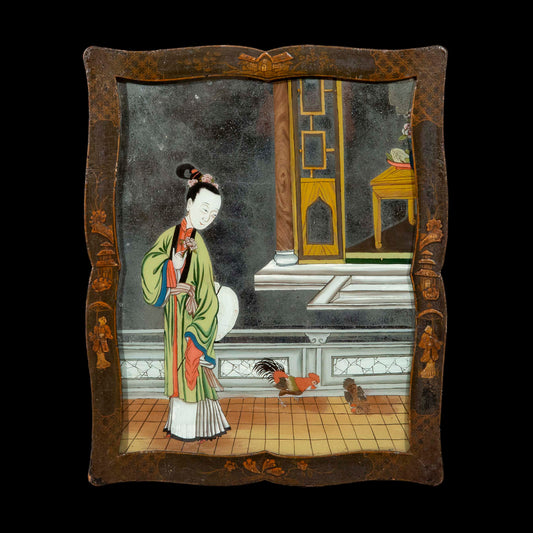 18th Century Chinese Reverse Mirror Painting