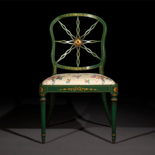 Pair of 19th Century Green Painted Chairs