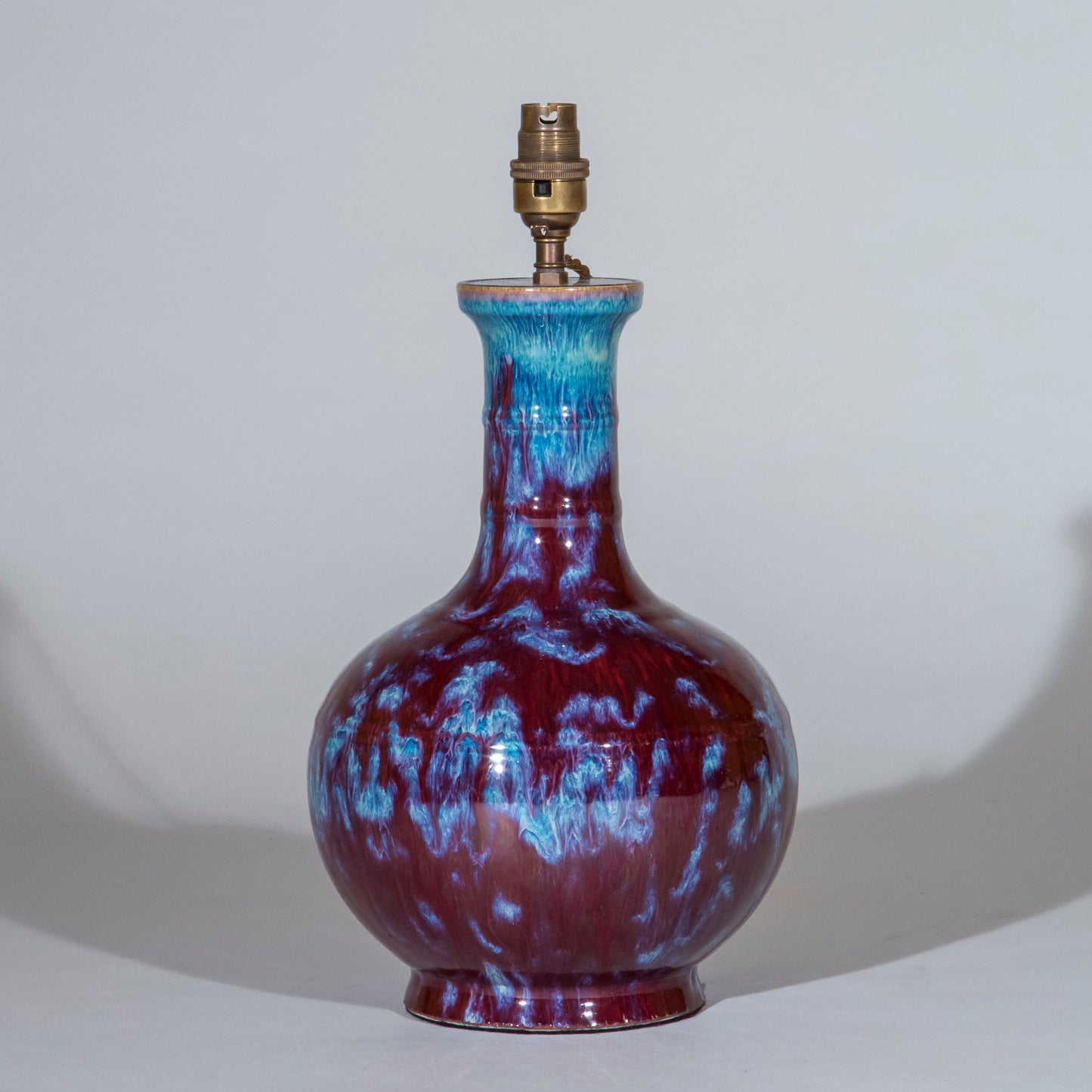 Chinese Export Flambe Glazed Vase Table Lamp