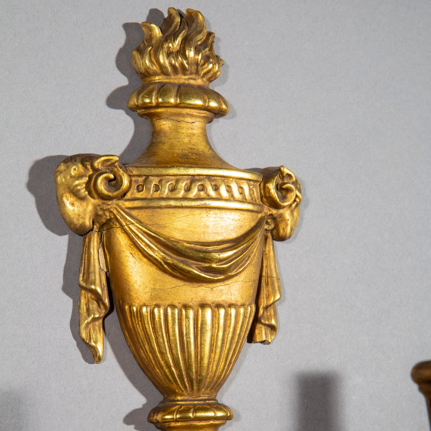 Pair of Robert Adam Style Giltwood Wall Sconces