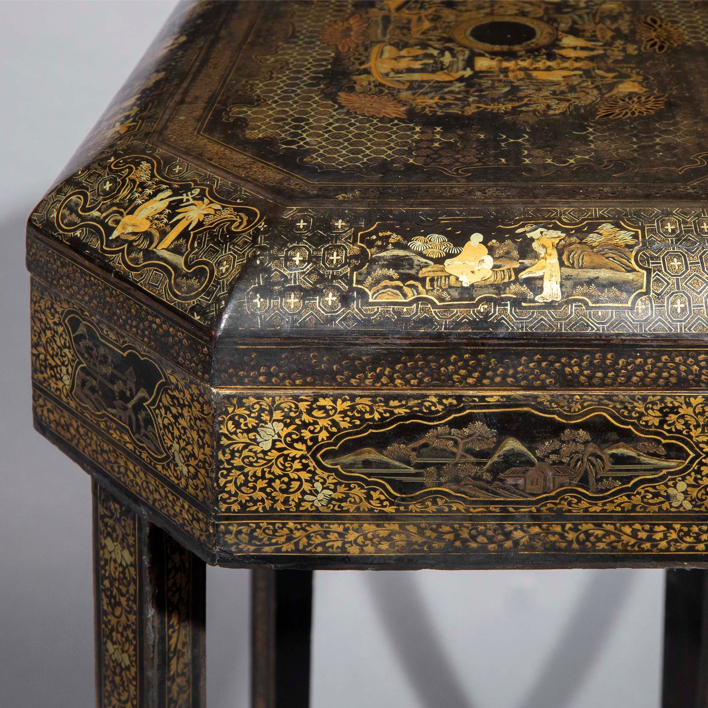 Regency Chinoiserie Black Lacquer Table