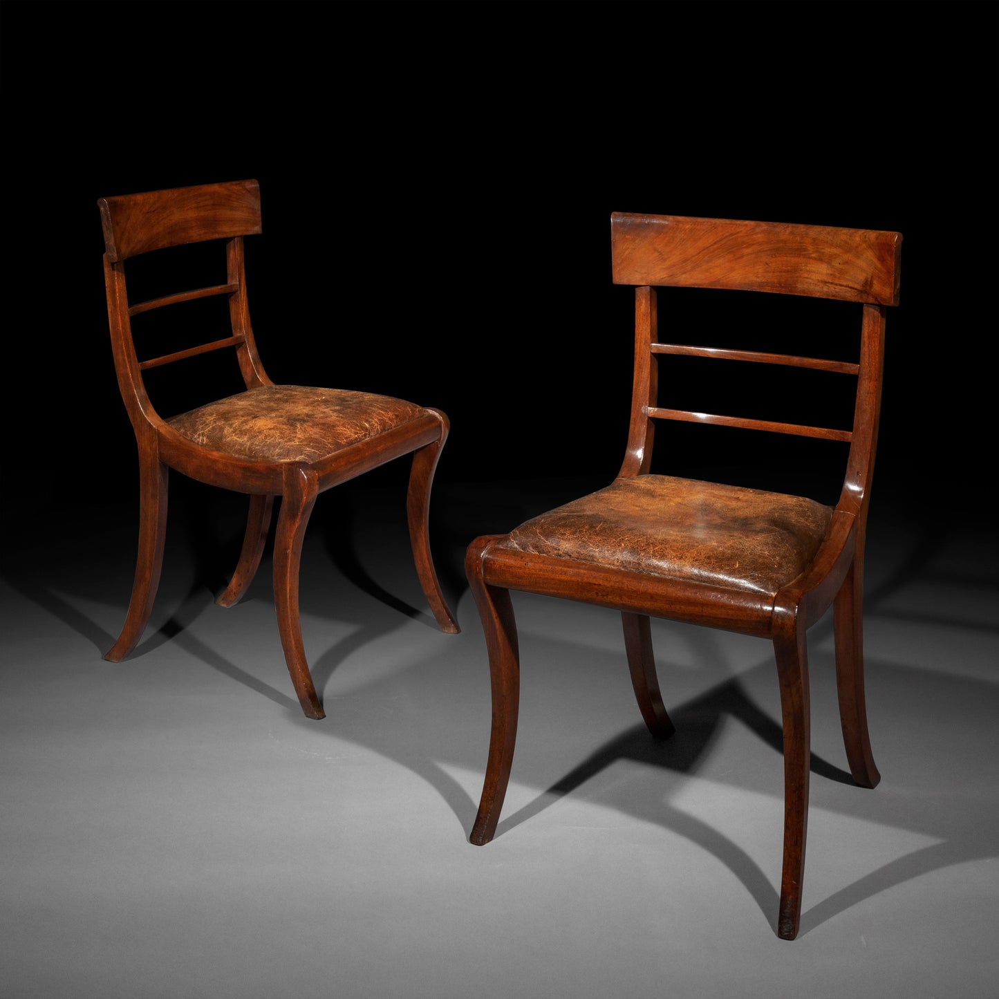 Set of Six Regency Mahogany Klismos Chairs