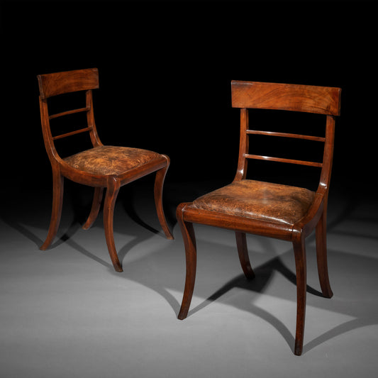 Set of Six Regency Mahogany Klismos Chairs