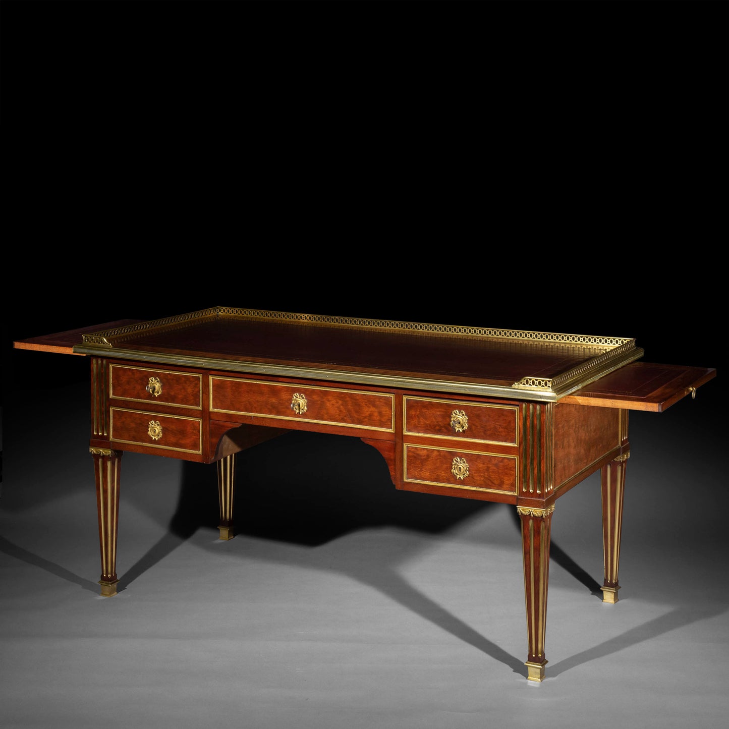Fine Louis XVI Style Brass Mounted Writing Table