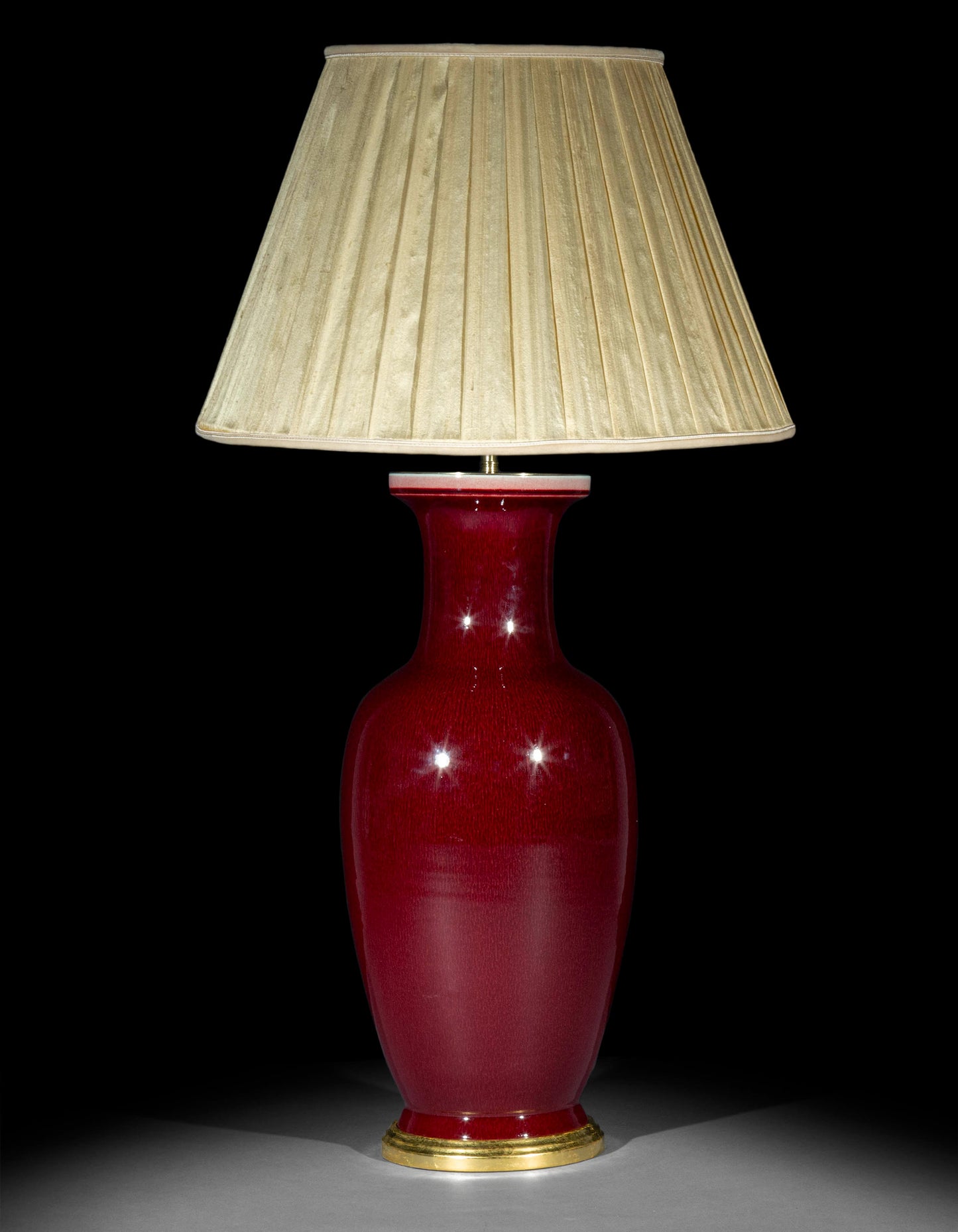 Massive Chinese Flambe Vase Table Lamp