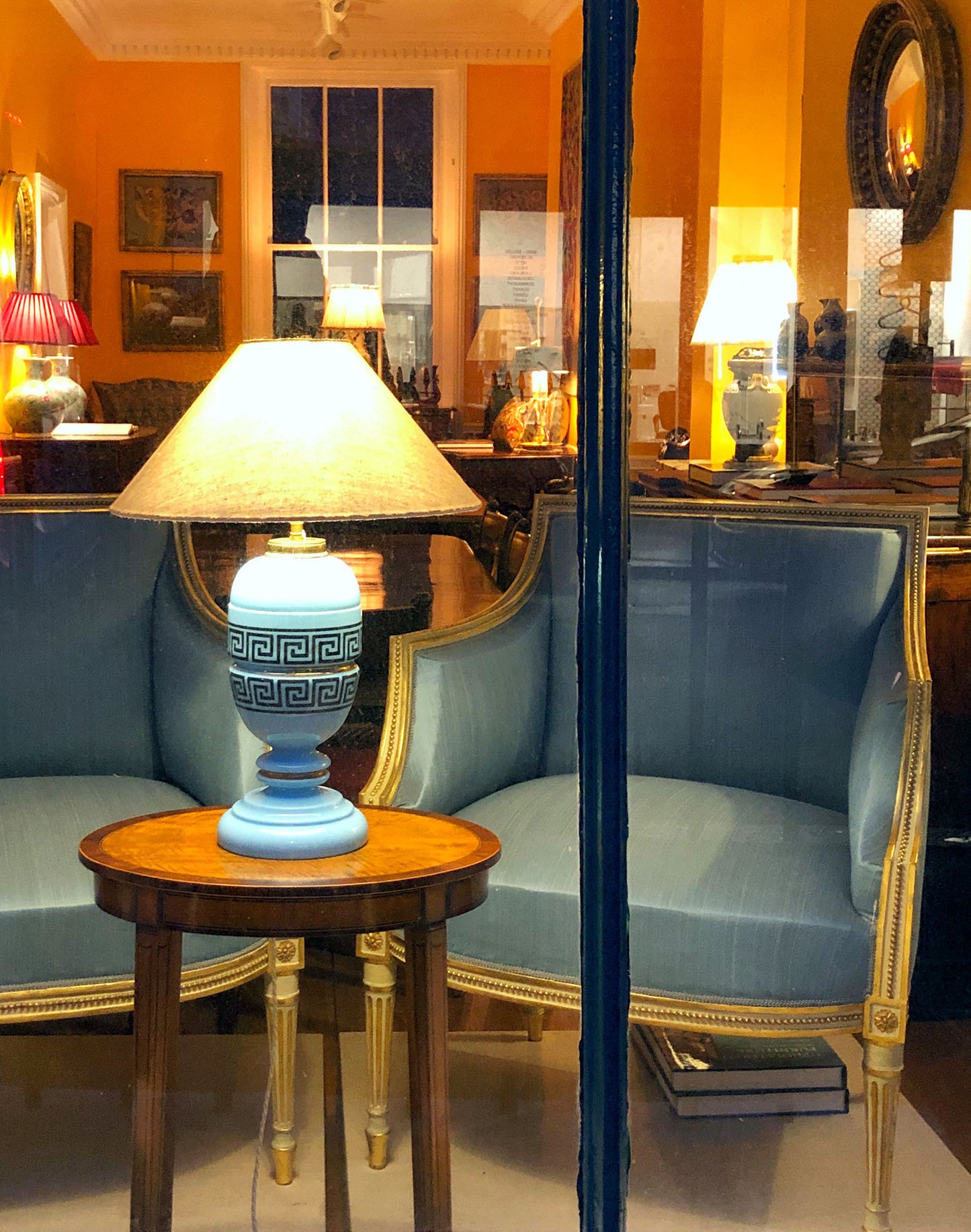 Antique Greek Key Table Lamp