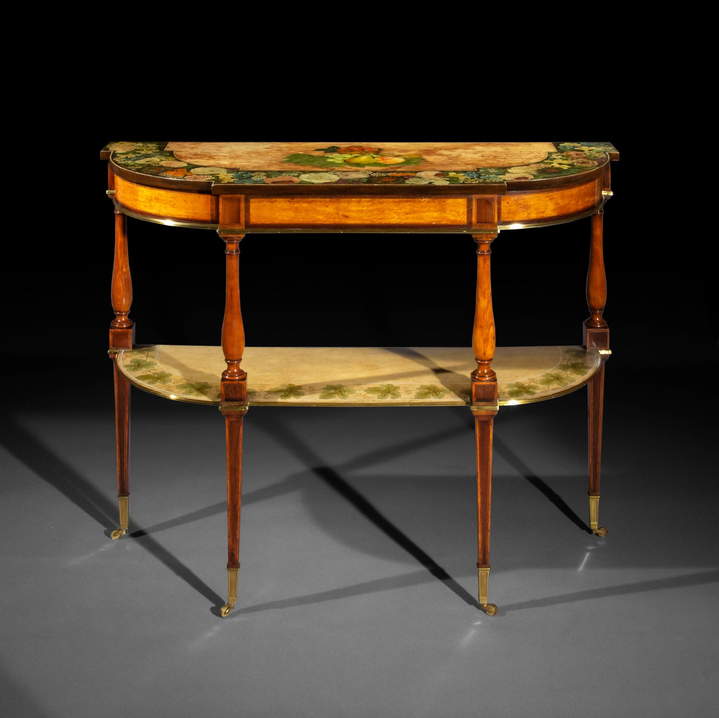 Pair of Satinwood and Painted Pier Tables
