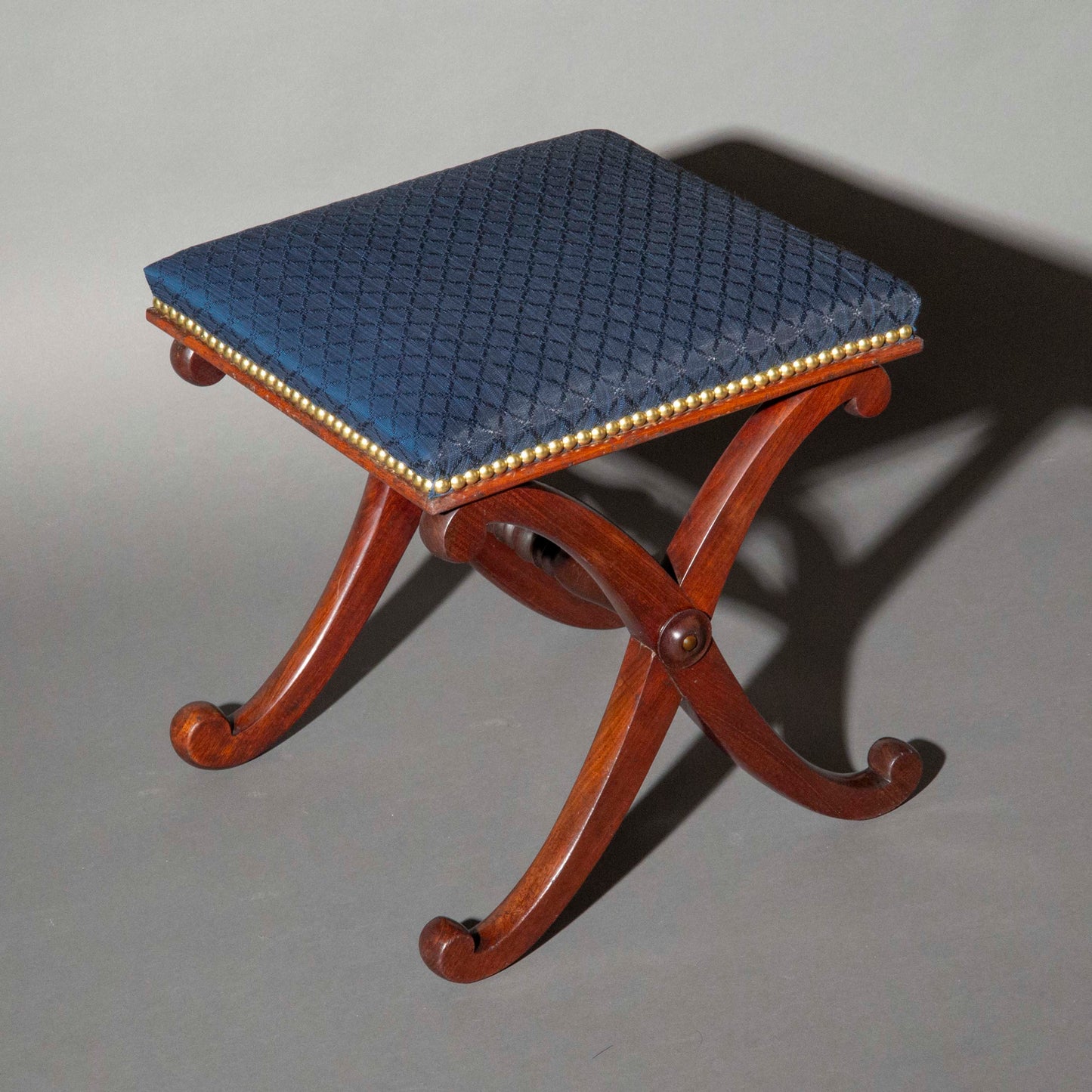 Fine Regency X-Frame Stool in the manner of Gillows