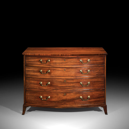 Fine George III Mahogany Bow-Front Commode, Attributed to Gillows