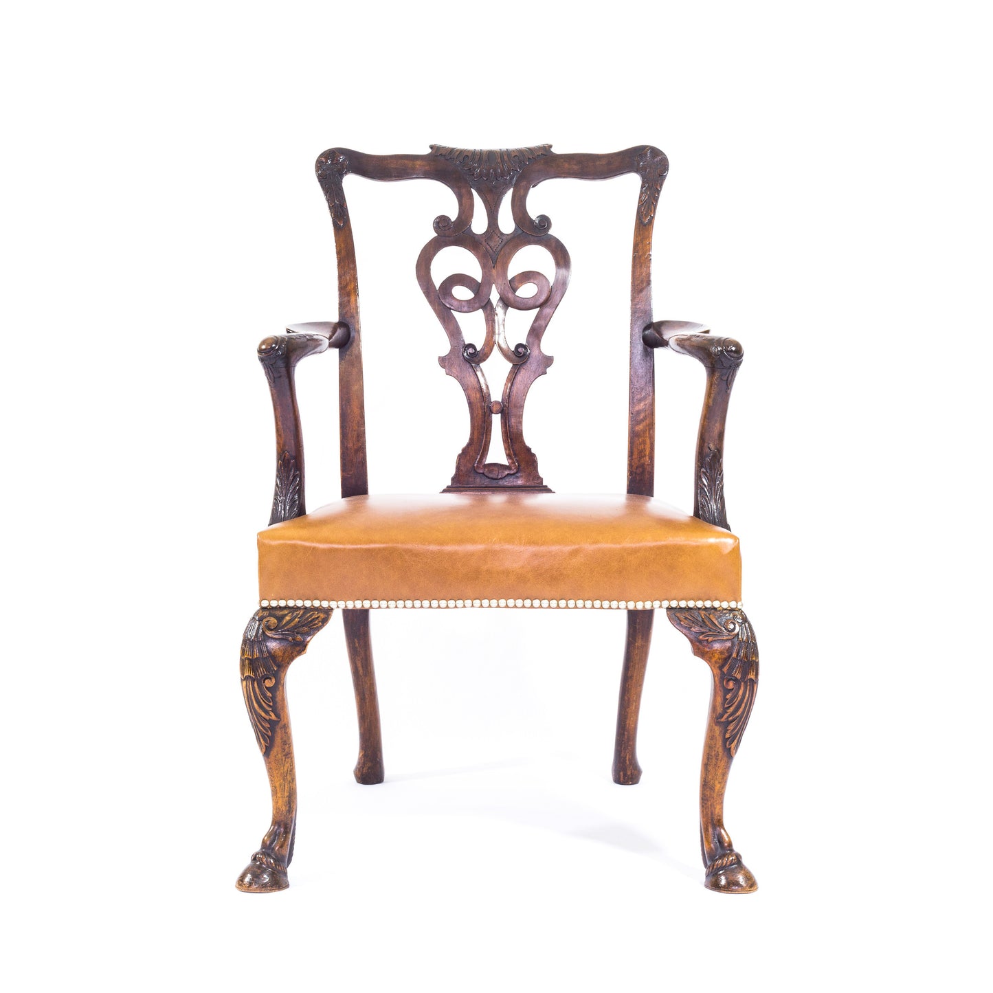 Important Irish George II Style Walnut Armchair