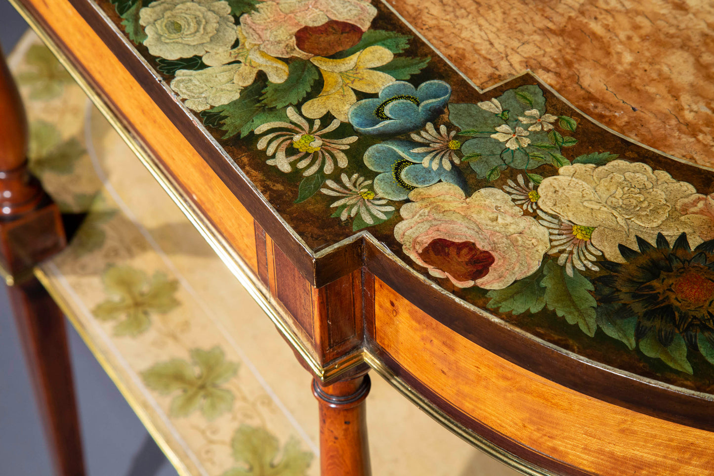 Pair of Satinwood and Painted Pier Tables