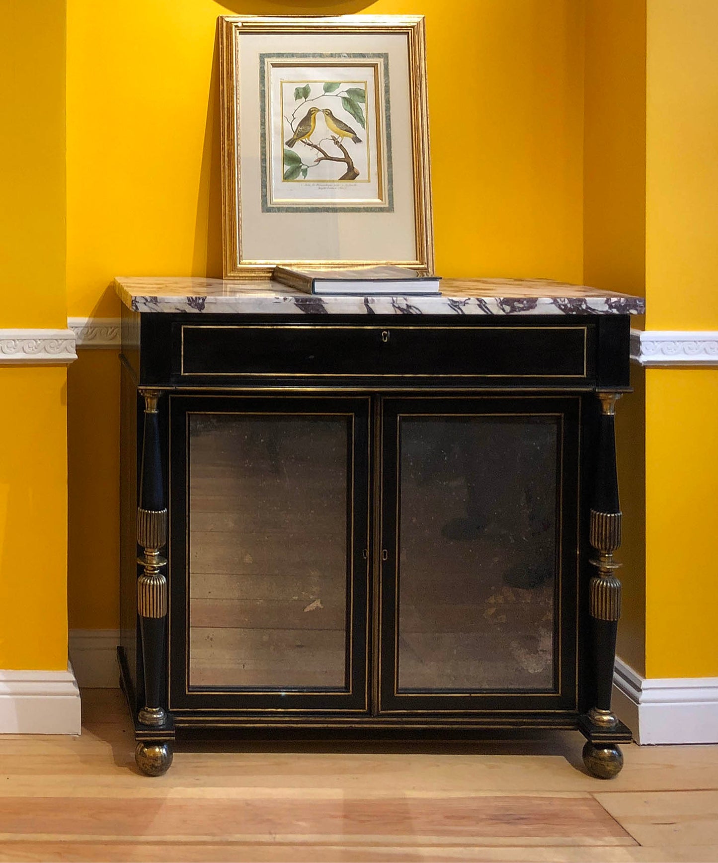 Regency Ebonised Brass-Inlaid Cabinet