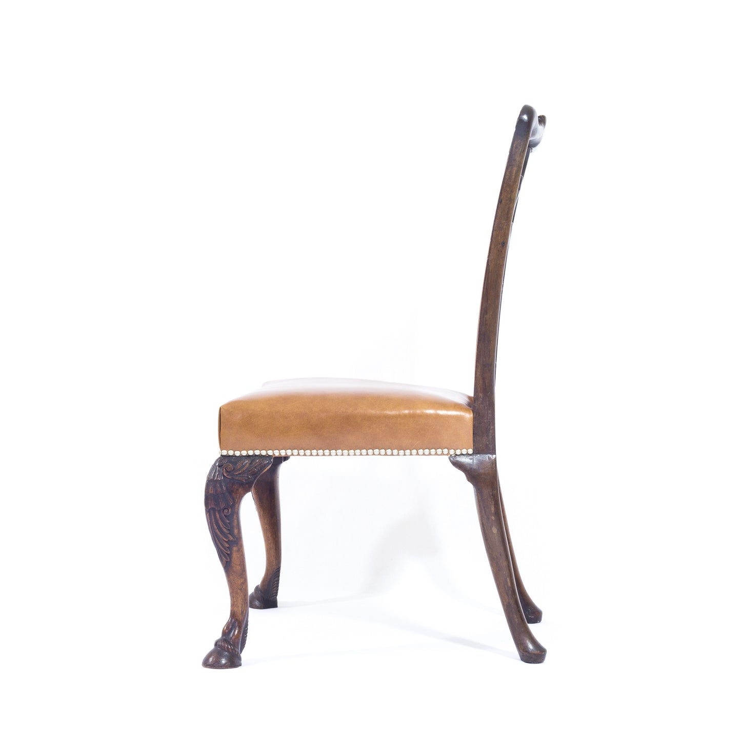 Set of Eight Irish George II Style Walnut Chairs