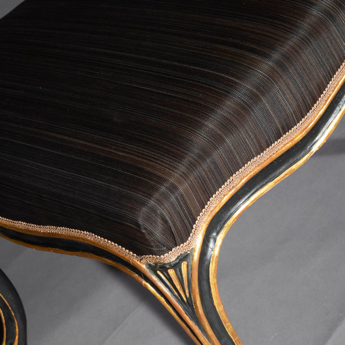 Large 18th Century Black Painted Stool