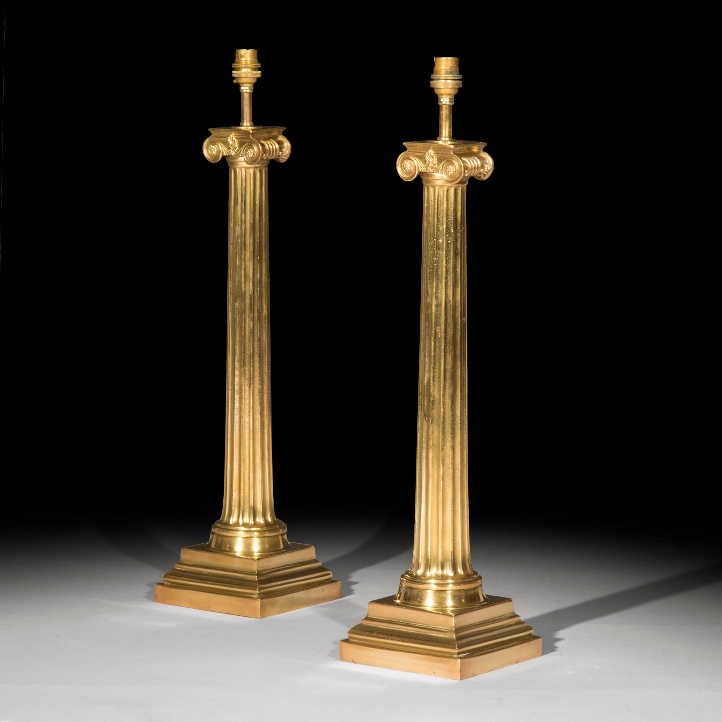 Pair of Ionic Column Table Lamps