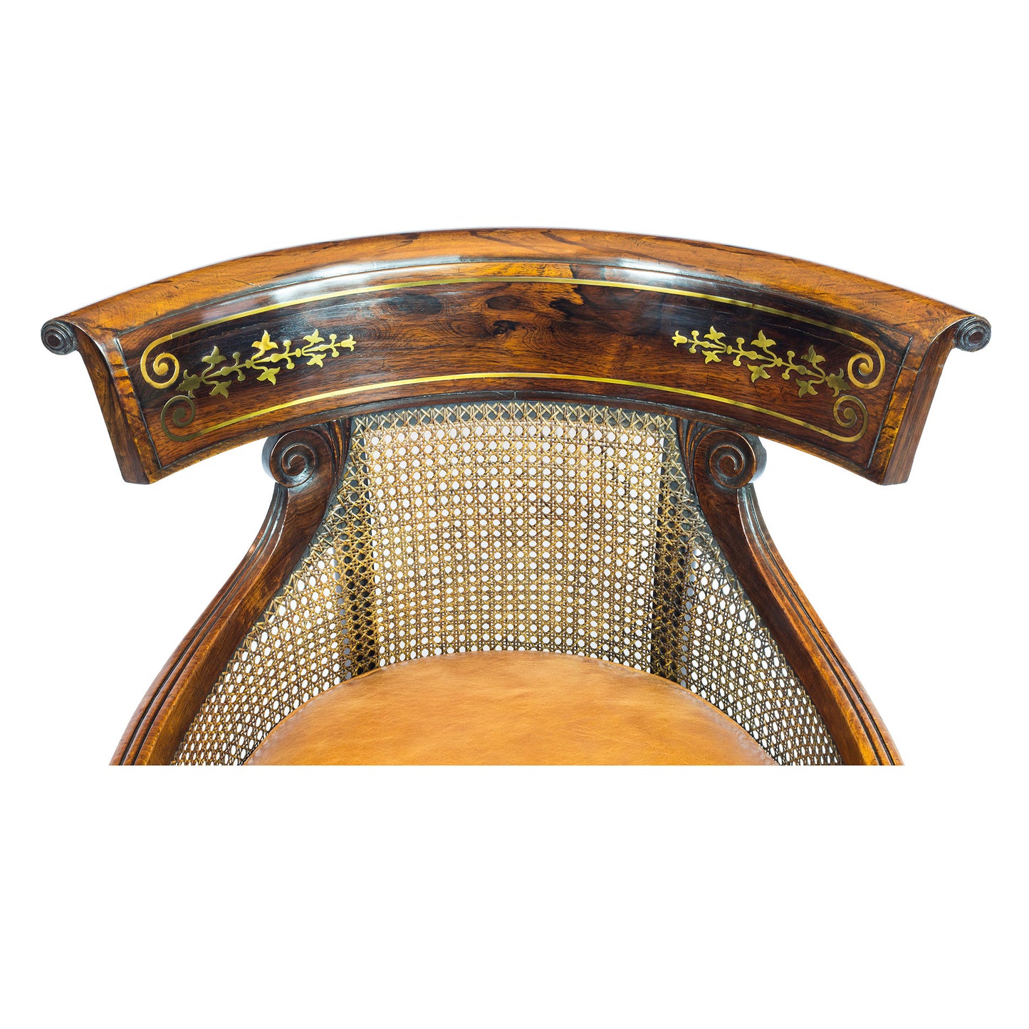 Fine Regency Simulated Rosewood Bergere Armchair