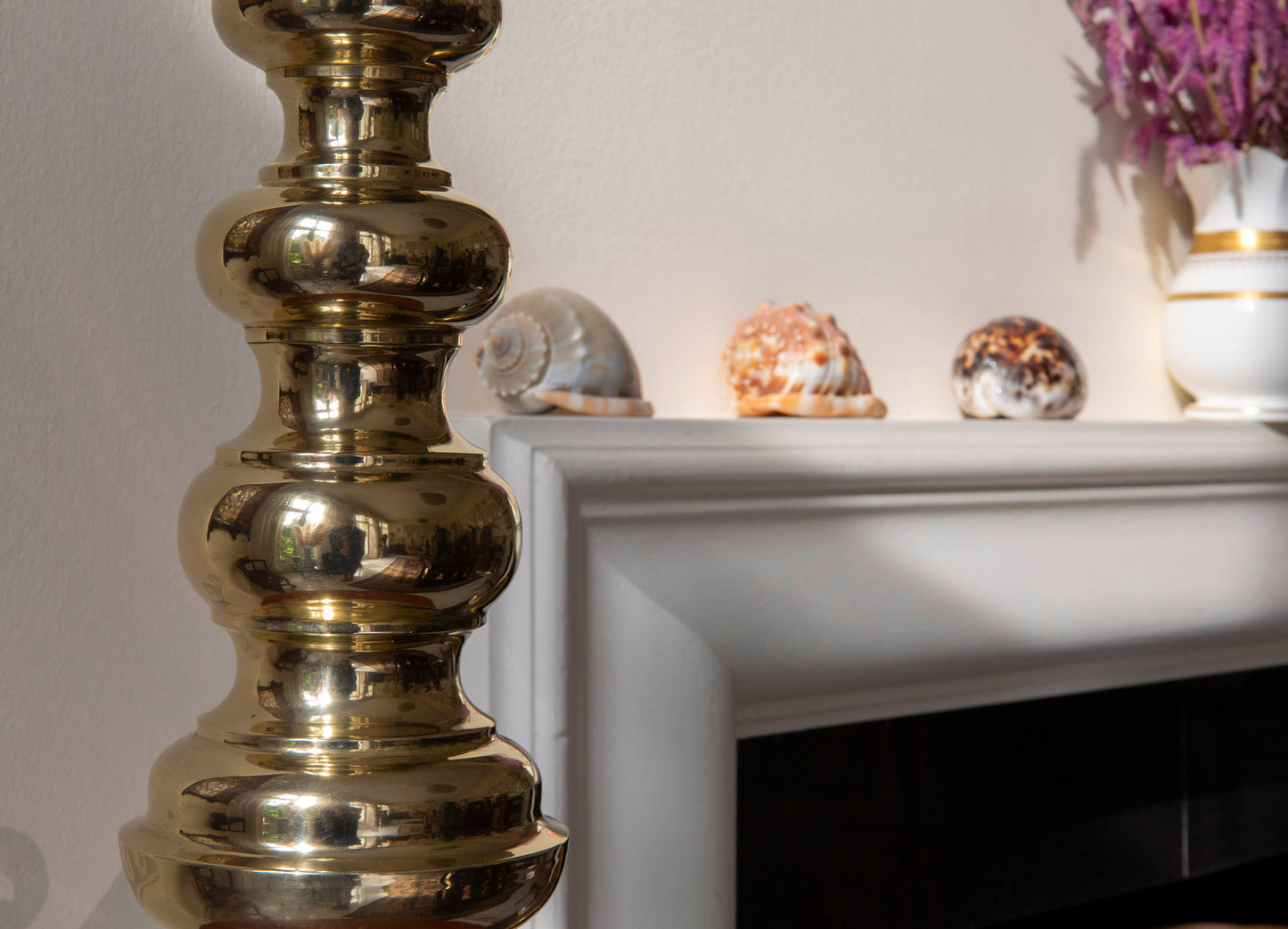 Pair of Large Midcentury Polished Bronze Lamps