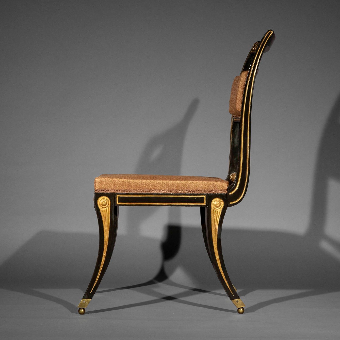 Pair of Regency Painted and Gilt Klismos Chairs