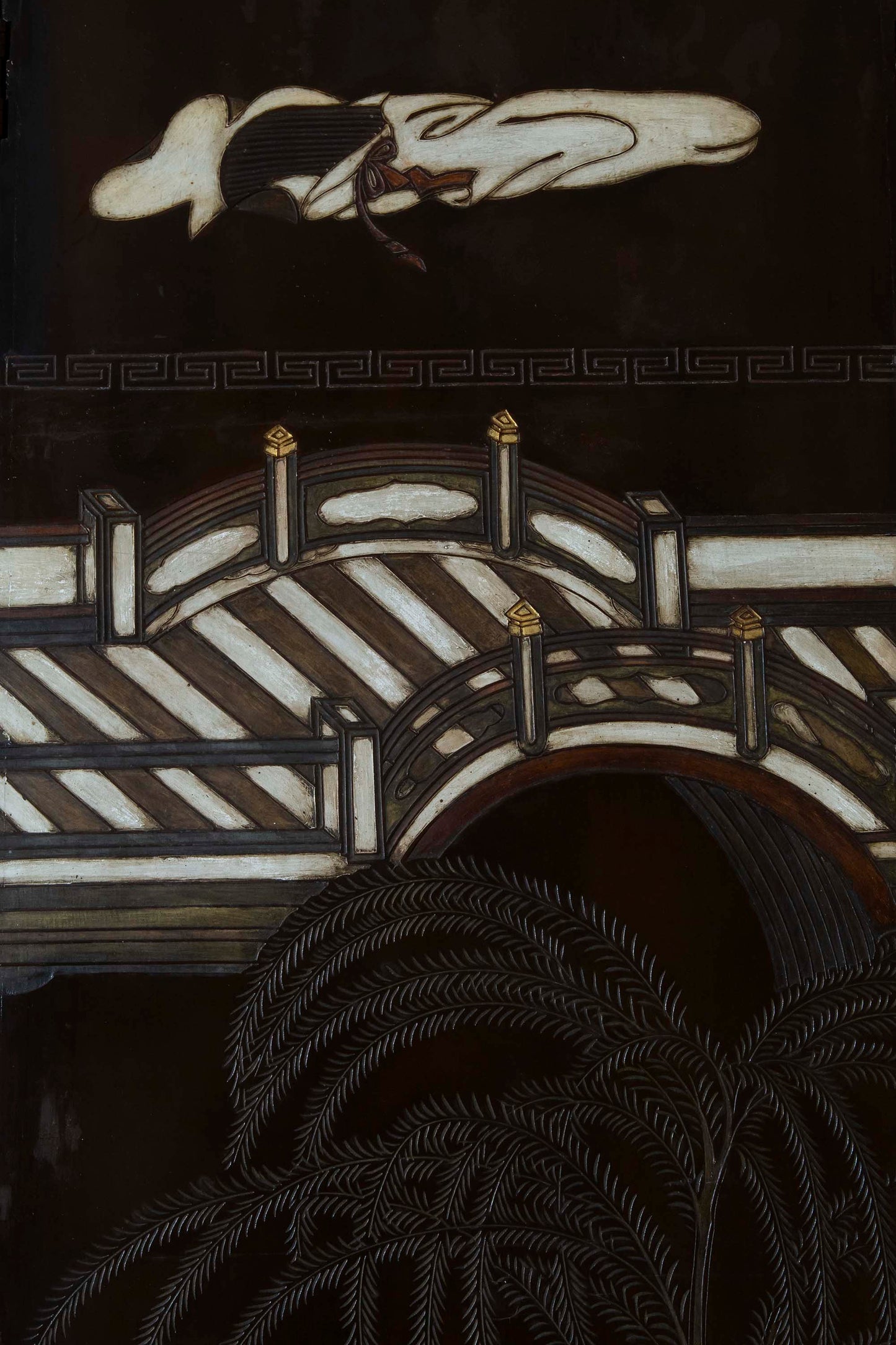 Large Chinese Export Coromandel Lacquer Screen