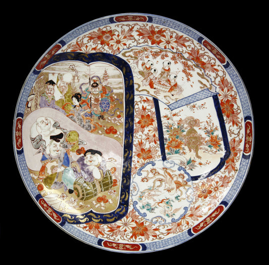 Massive Japanese Meiji Imari Porcelain Dish