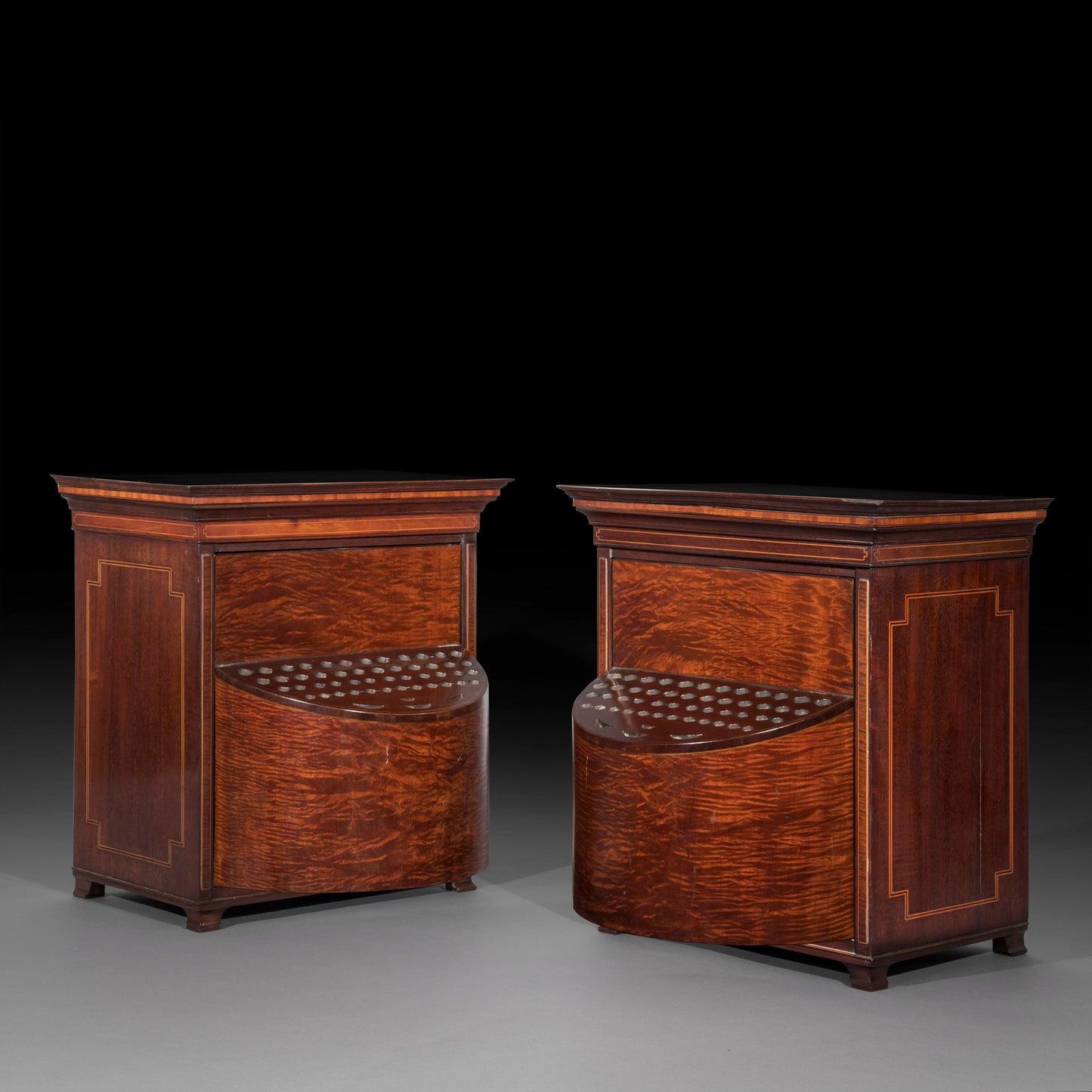 Pair of Regency Revolving Cutlery Boxes