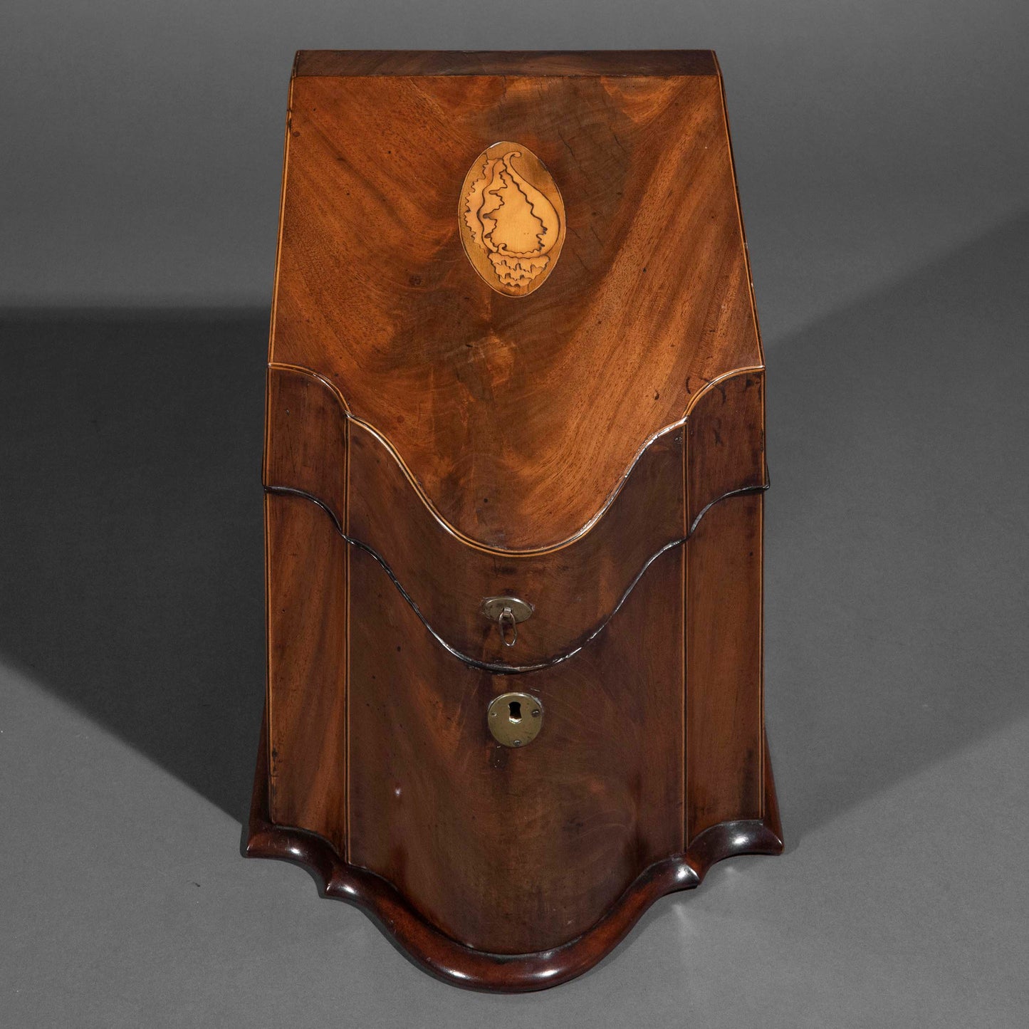 Georgian Serpentine Cutlery Box or Stationery Box