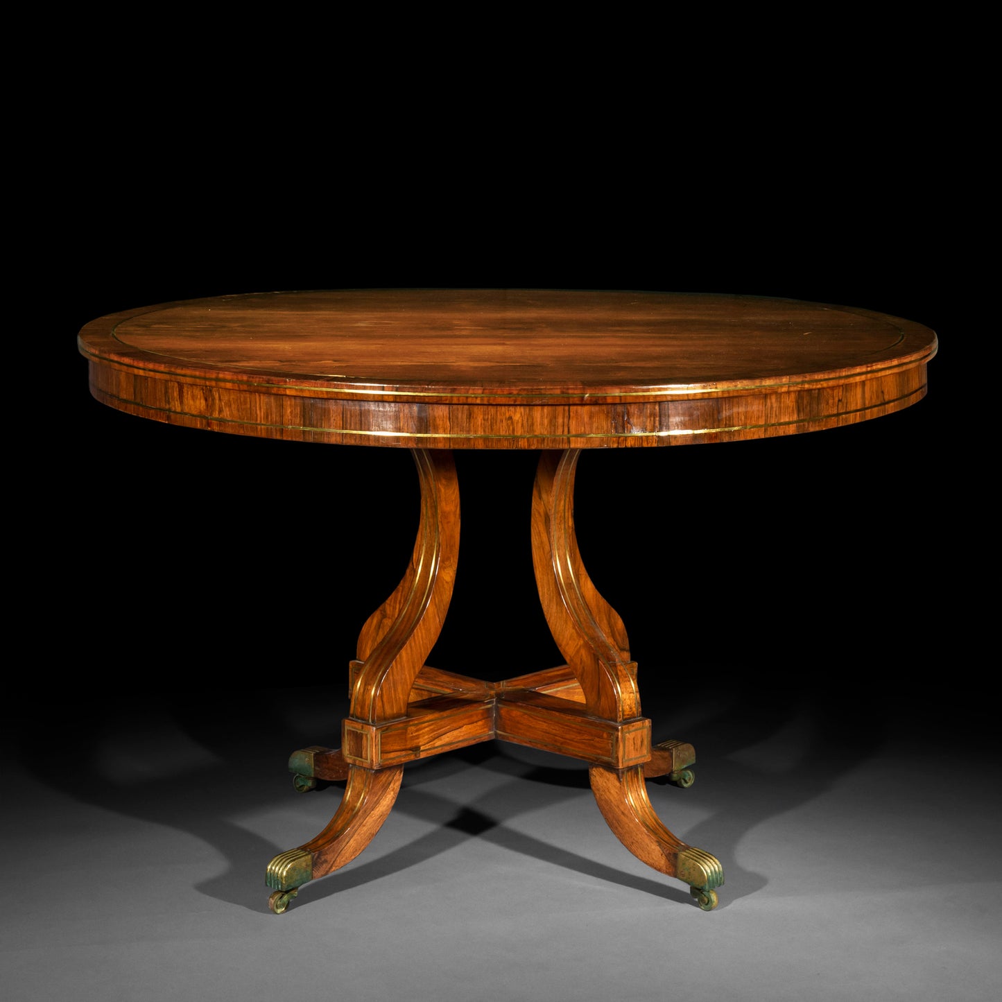 Fine Regency Brass Inalid Centre Table