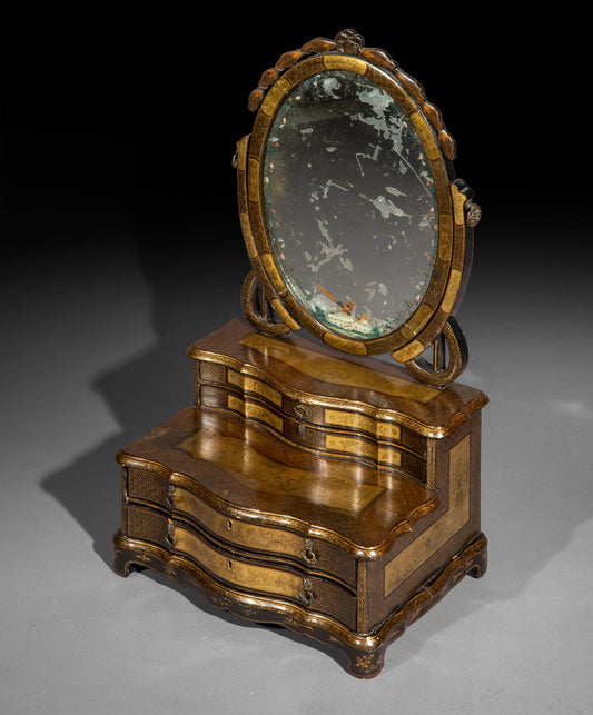 19th Century Chinese Export Lacquer Mirror