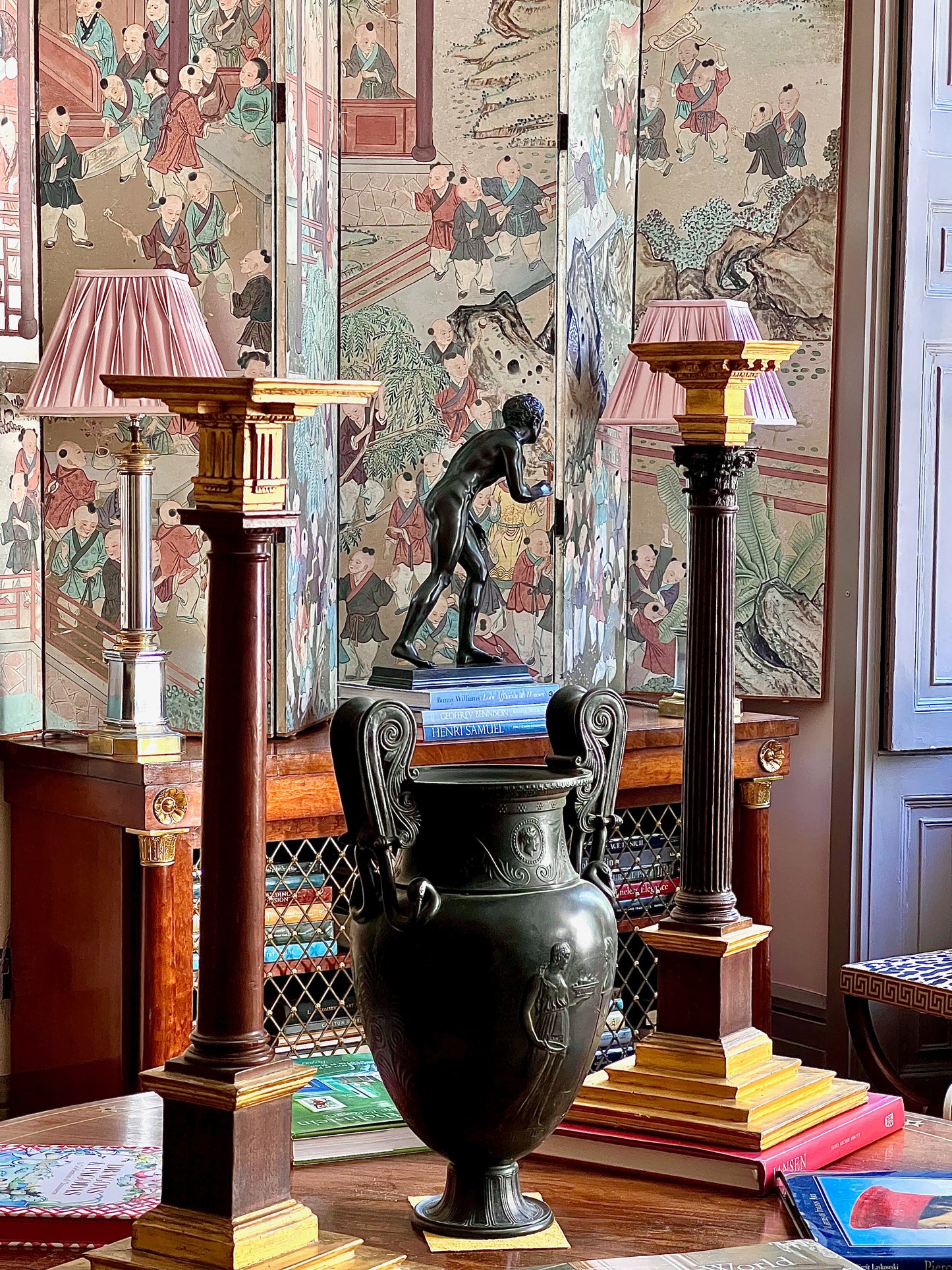 Fine Chinese Silvered and Hand-Painted 'One Hundred Boys' Screen