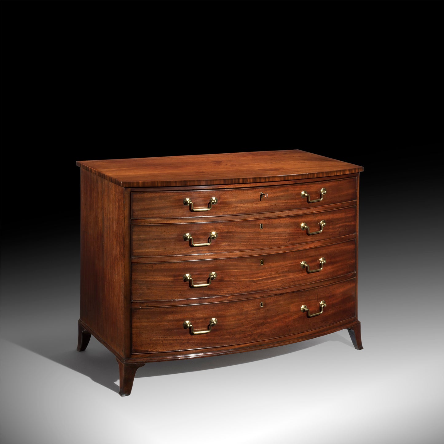 Fine George III Mahogany Bow-Front Commode, Attributed to Gillows