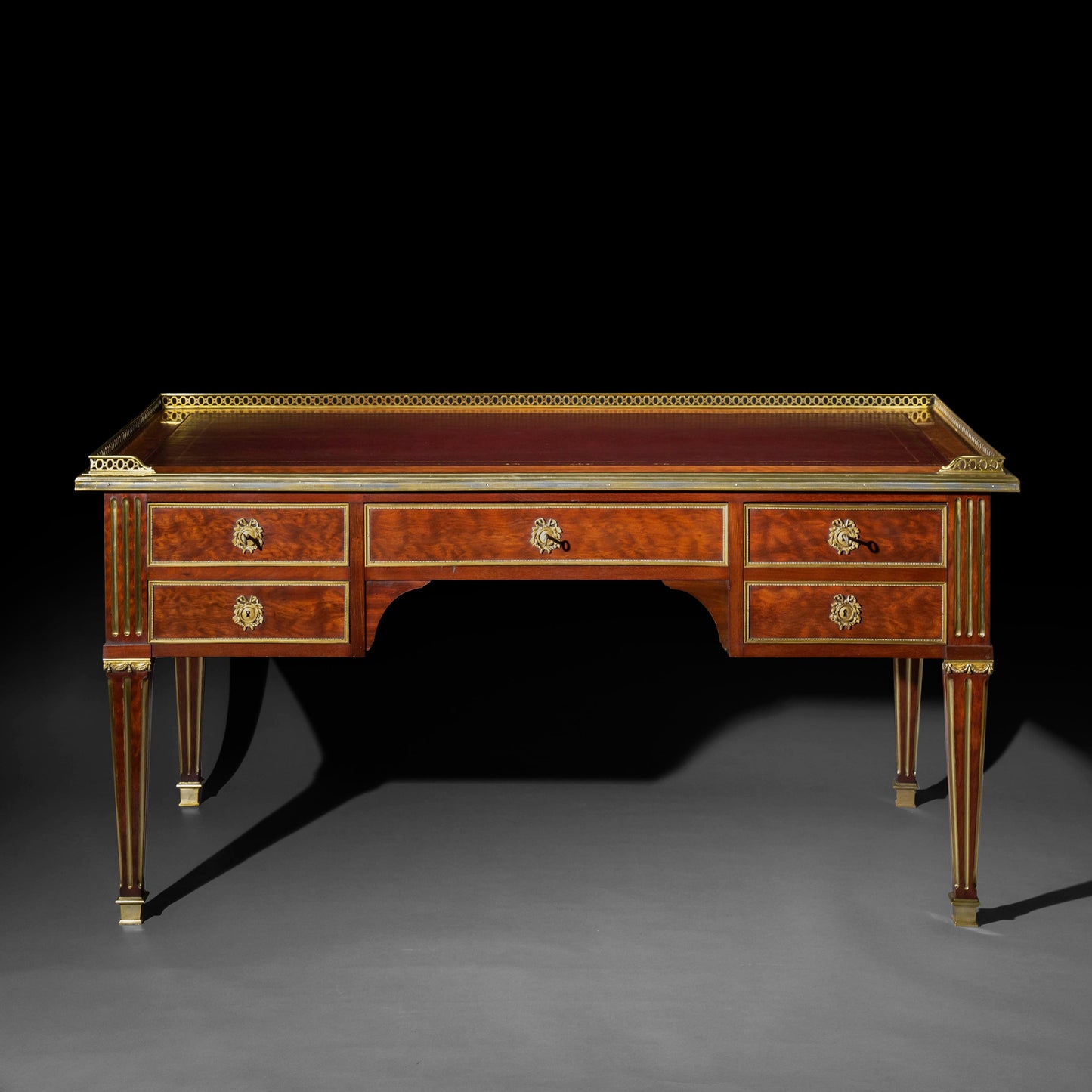 Fine Louis XVI Style Brass Mounted Writing Table
