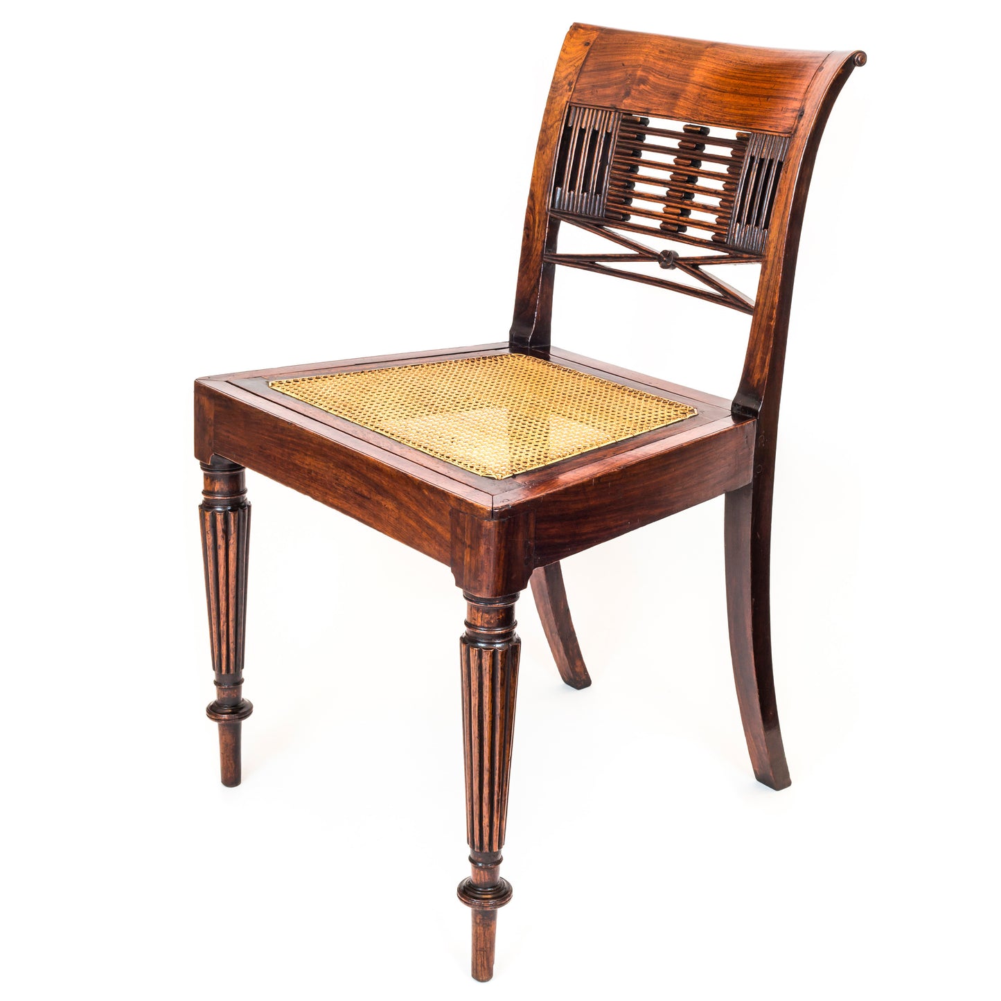 English Colonial Regency Padouk Side Chair