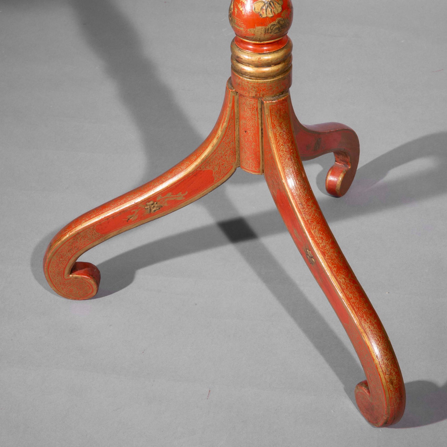 Red Lacquer Chinoiserie Table