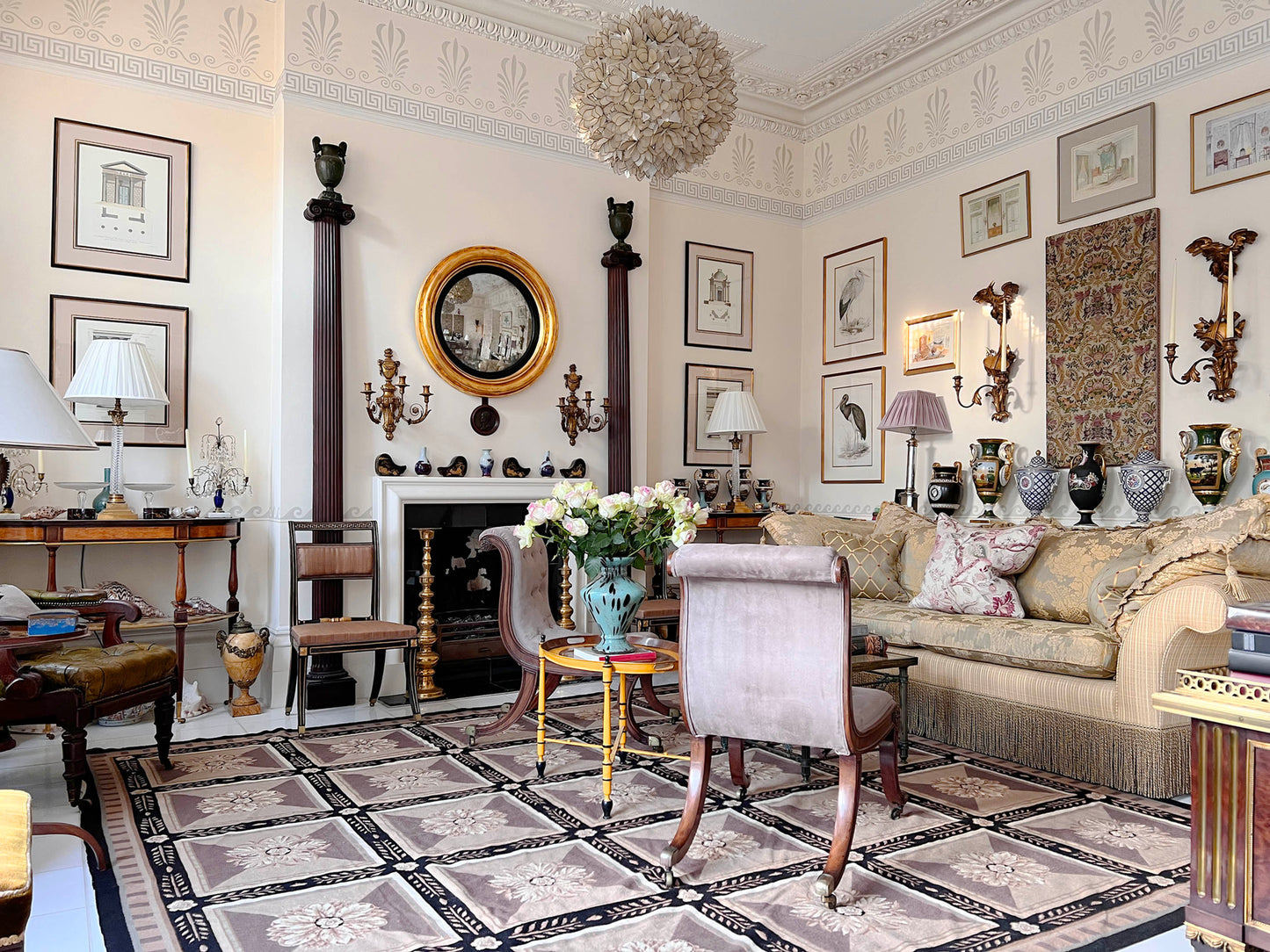 Pair of Regency Painted and Gilt Klismos Chairs