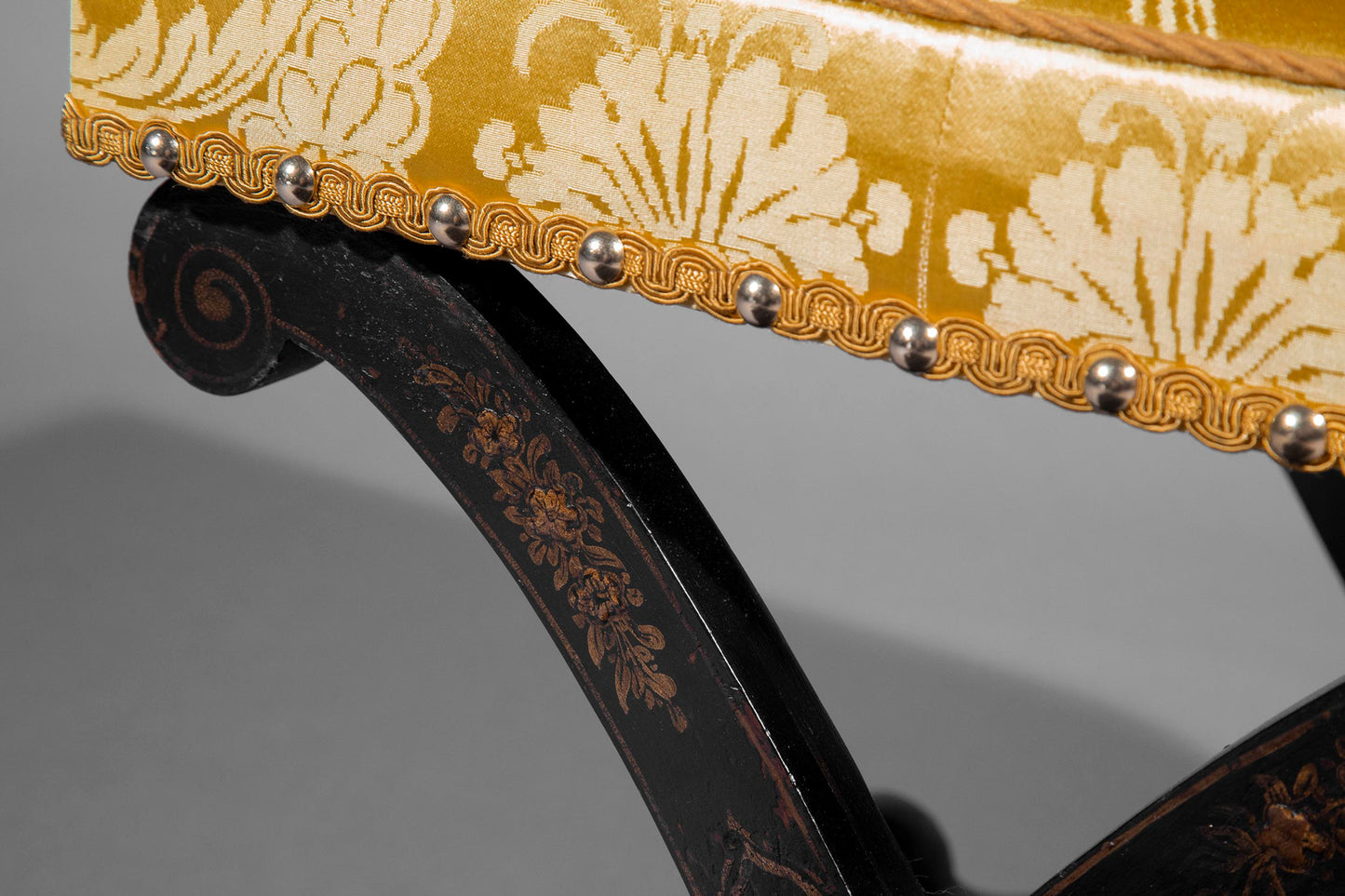 Regency Chinoiserie X-Frame Stool