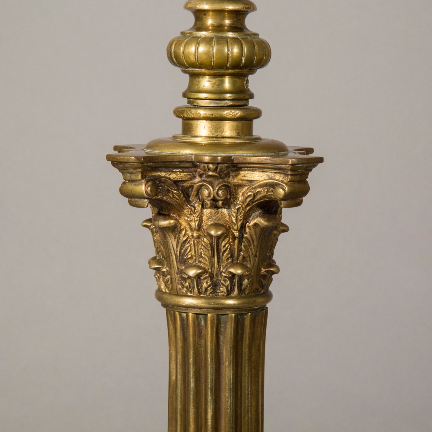Large Antique Corinthian Column Table Lamp