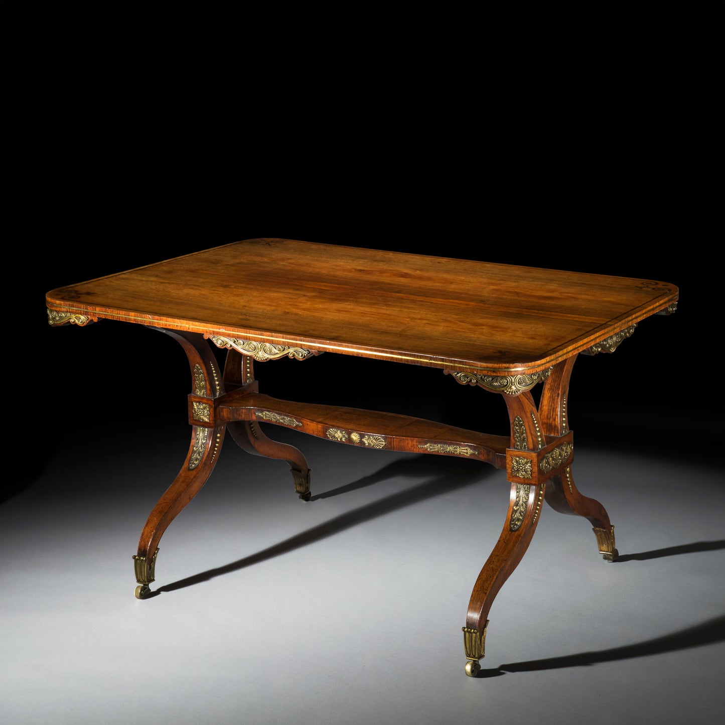 Regency Ormolu Mounted Library Table, attributed to George Oakley