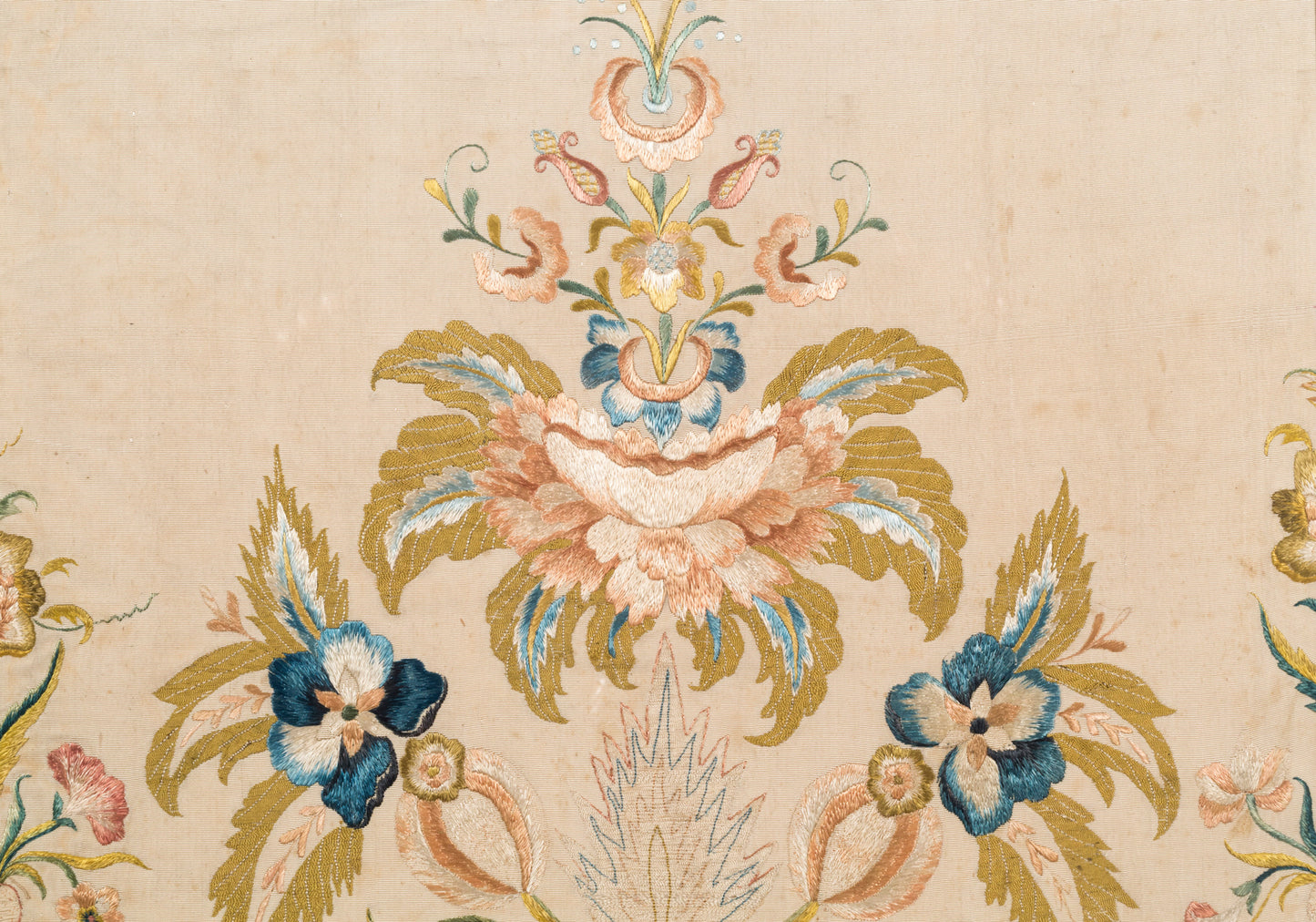 Fine Pair of Large 18th Century Silk Embroidered Panels