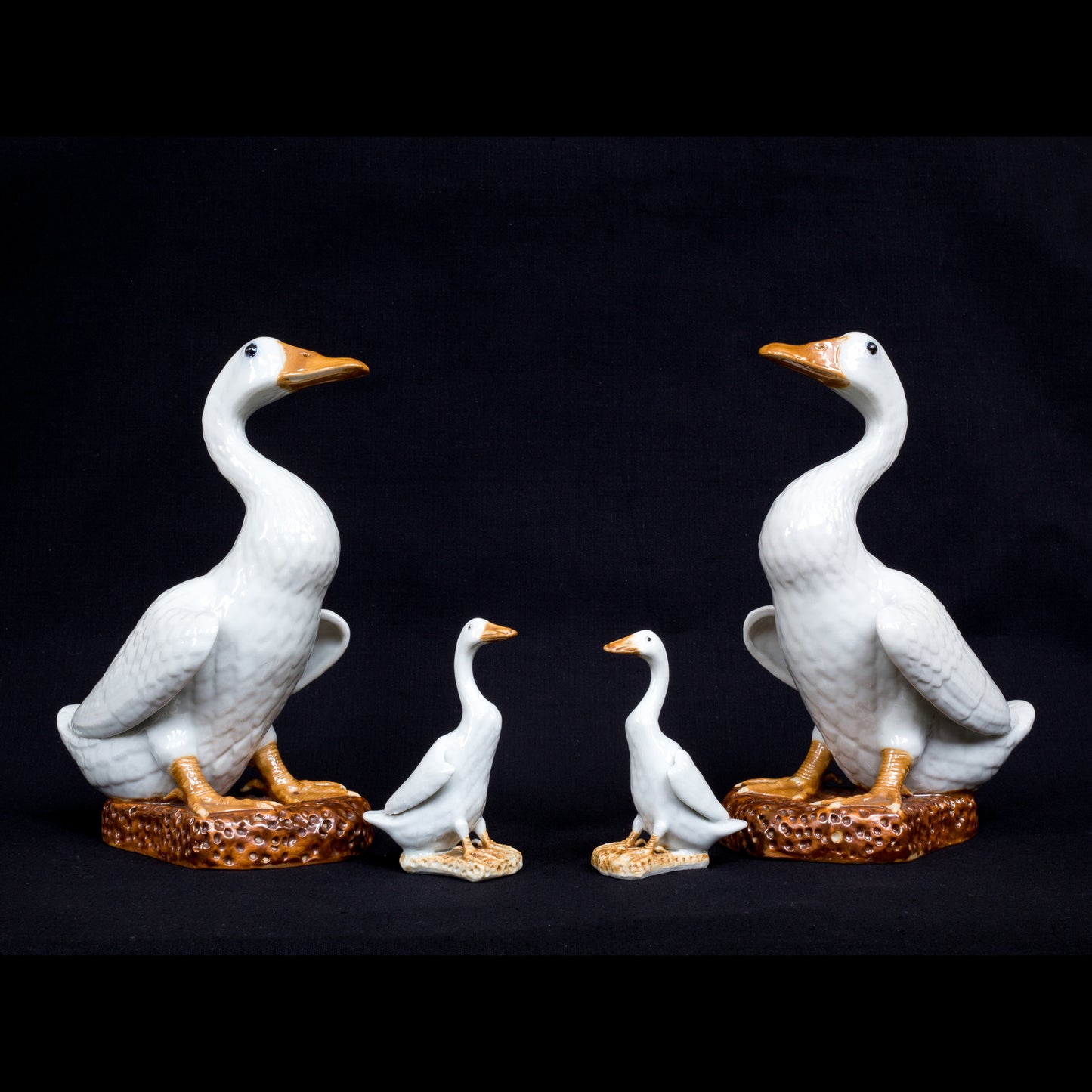 Chinese Export Porcelain Peking Ducks Figurines